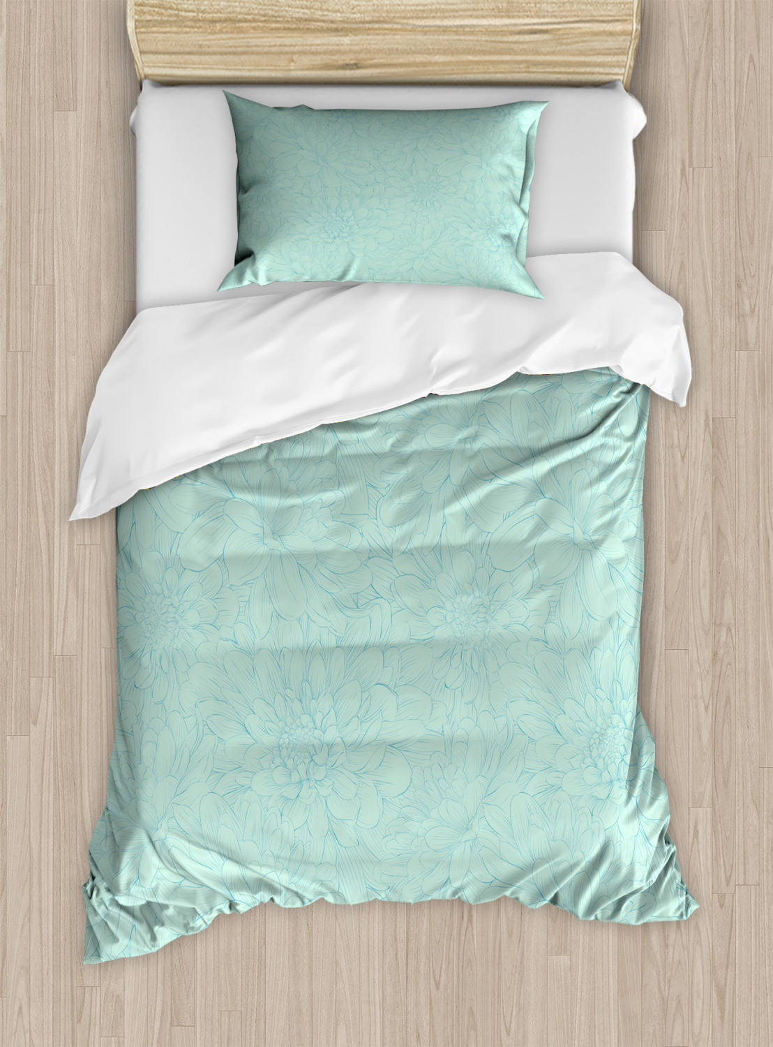 Details About Turquoise Duvet Cover Set Twin Queen King Sizes With Pillow Shams Ambesonne