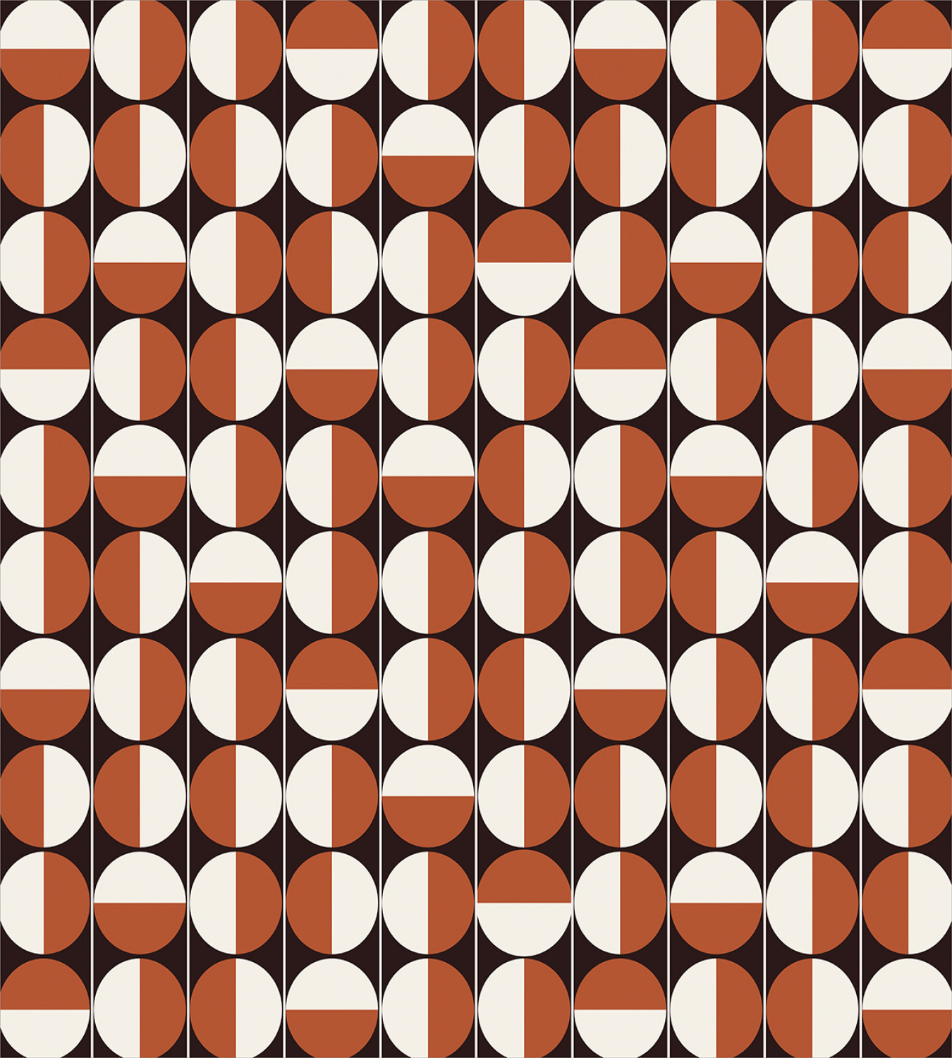 Mid Century Duvet Cover Set with Pillow Shams Bicolor Circles Print - Picture 4 of 8