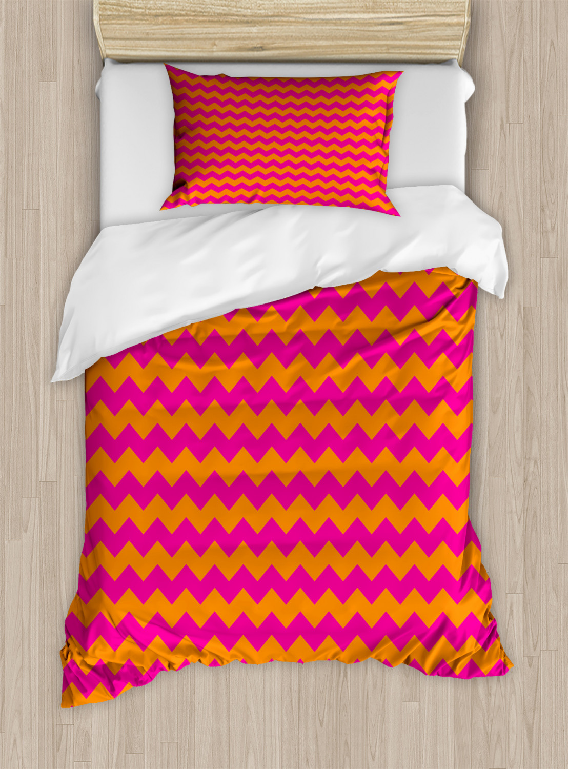 Orange and Pink Duvet Cover Set Twin Queen King Sizes with