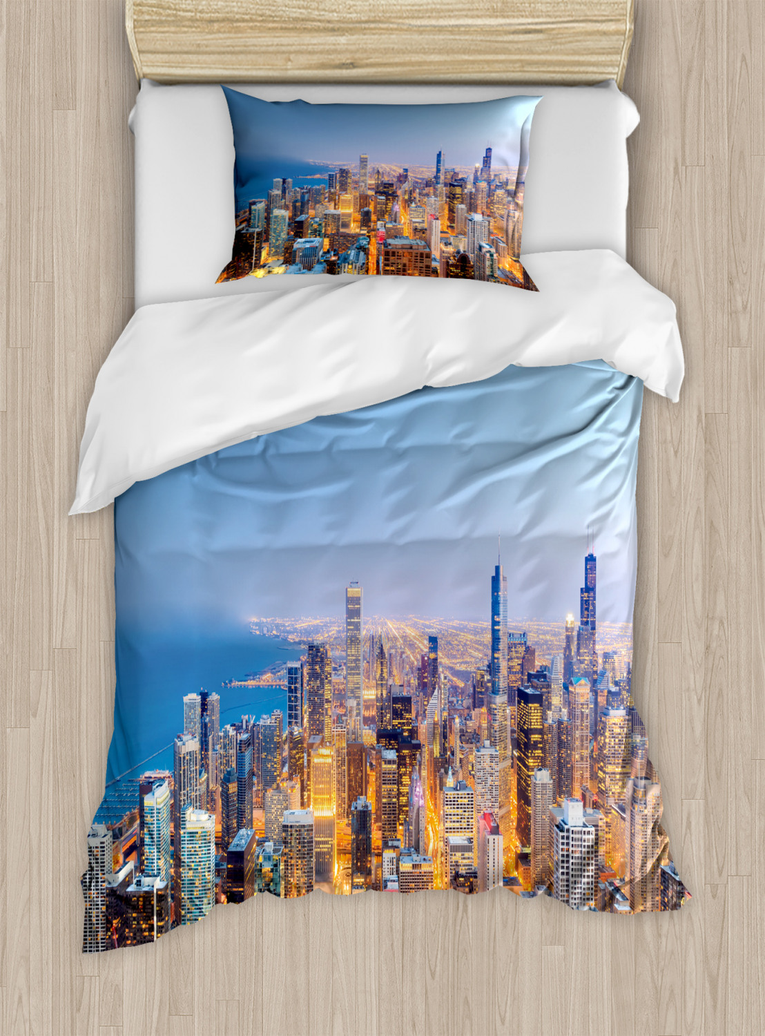 Chicago Skyline Duvet Cover Set Twin Queen King Sizes with Pillow Shams Bedding eBay