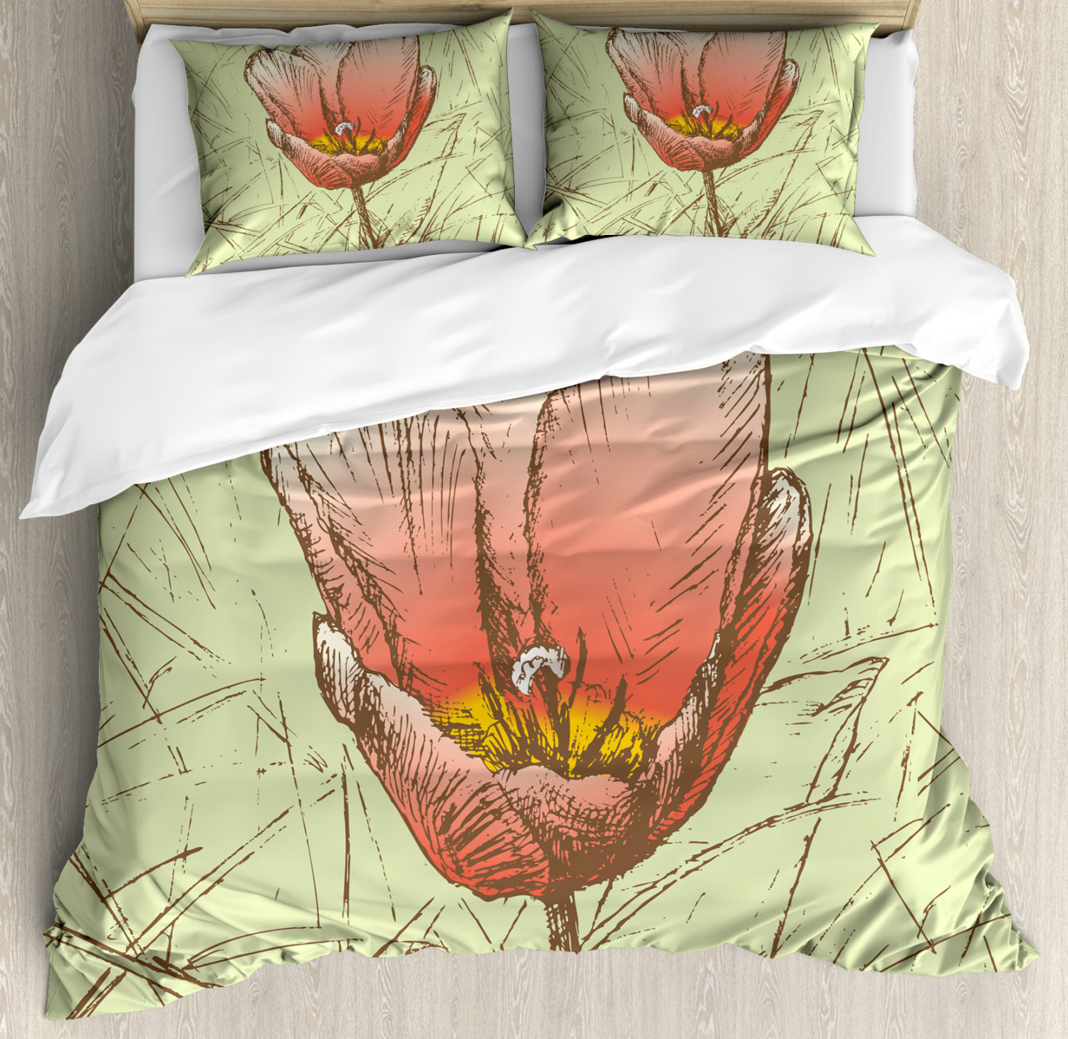 Illustration Duvet Cover Set Twin Queen King Sizes with Pillow Shams Bedding - Picture 4 of 93