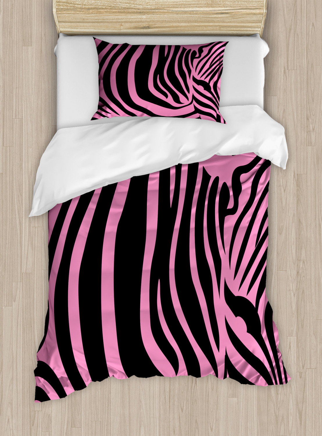 Pink Zebra Duvet Cover Set Twin Queen King Sizes with Pillow Shams ...