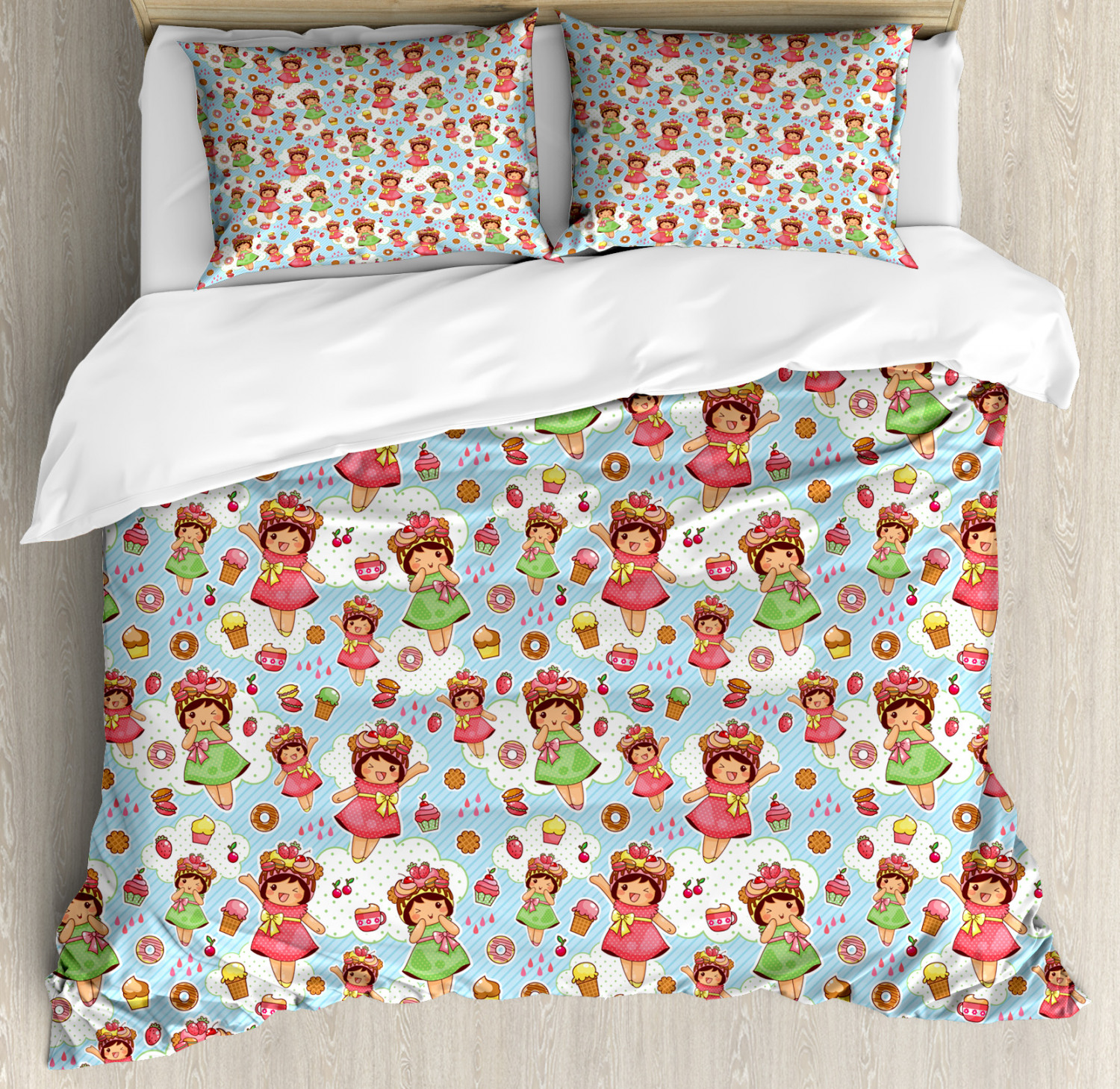 Anime Duvet Cover Set Twin Queen King Sizes with Pillow Shams Bedding