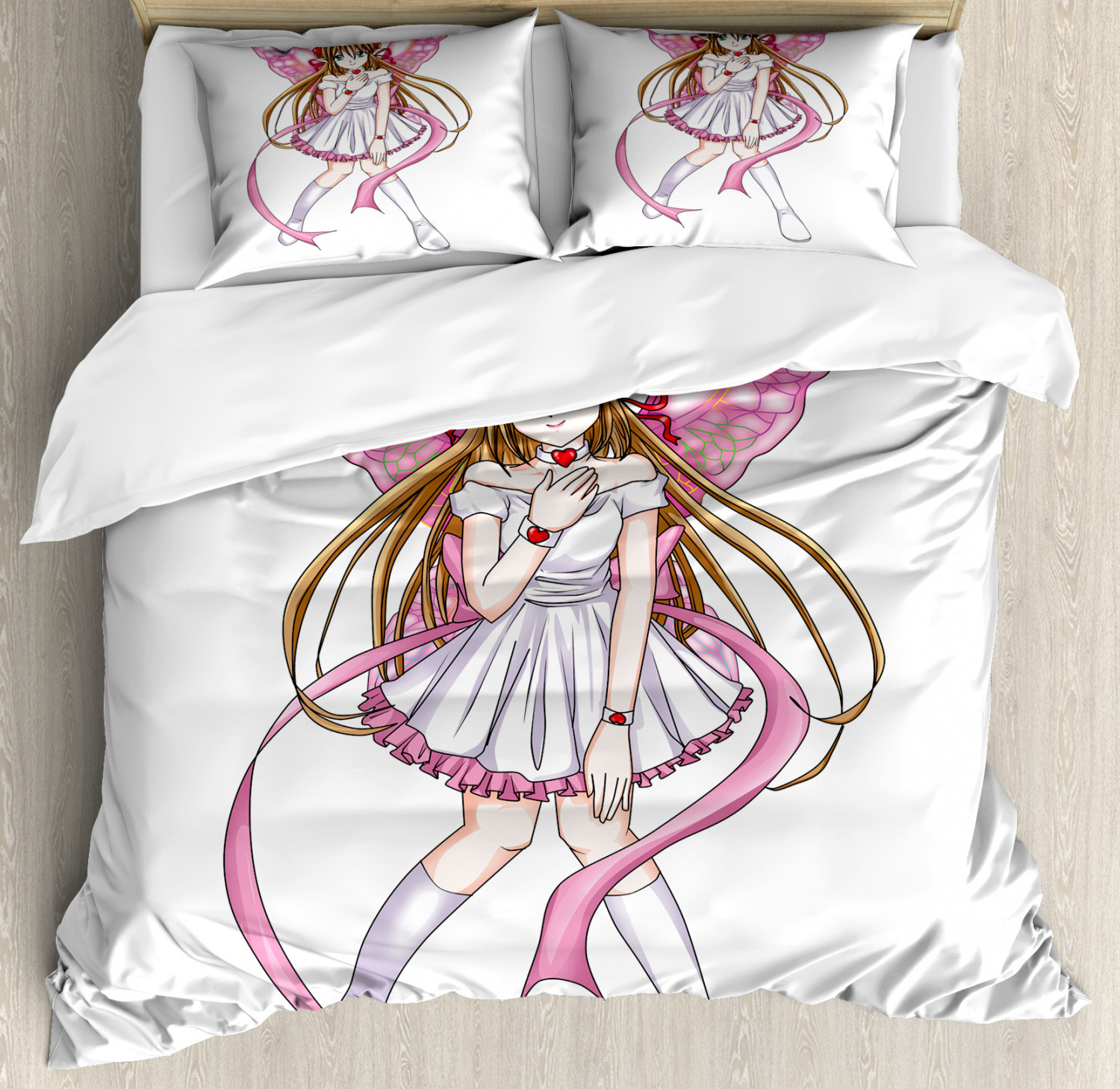 Anime Duvet Cover Set Twin Queen King Sizes with Pillow Shams Bedding
