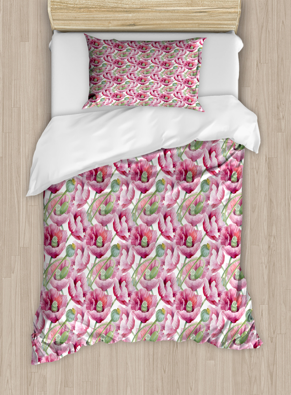 Feminine Pink Duvet Cover Set Twin Queen King Sizes with Pillow Shams Ambesonne - Picture 13 of 93