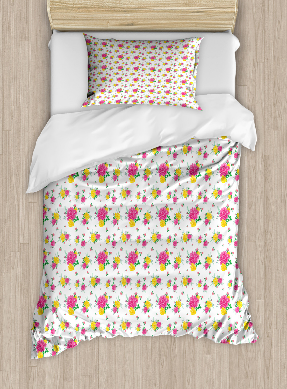 Feminine Pink Duvet Cover Set Twin Queen King Sizes with Pillow Shams Ambesonne - Picture 46 of 93