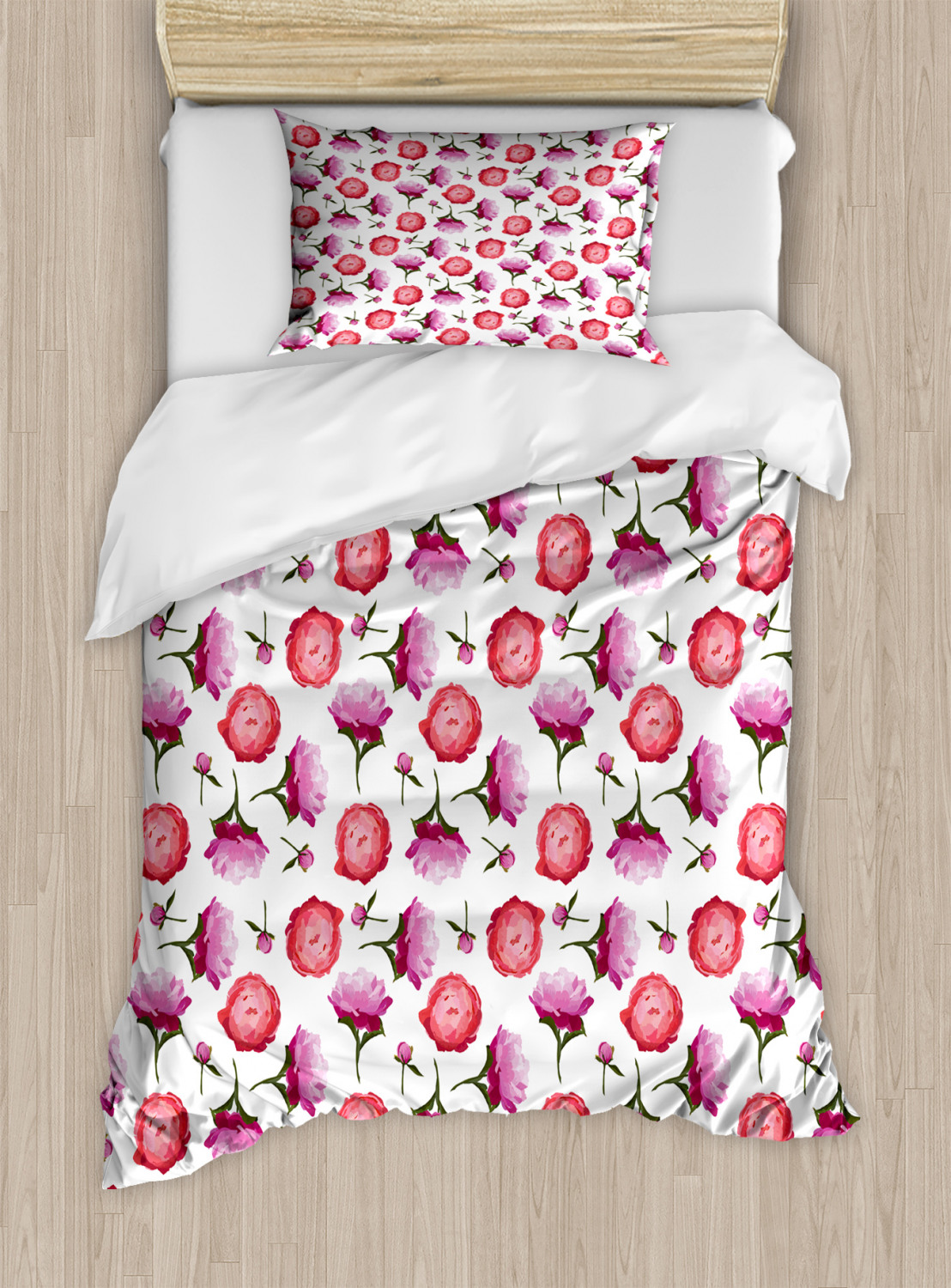 Feminine Pink Duvet Cover Set Twin Queen King Sizes with Pillow Shams Ambesonne - Picture 52 of 93