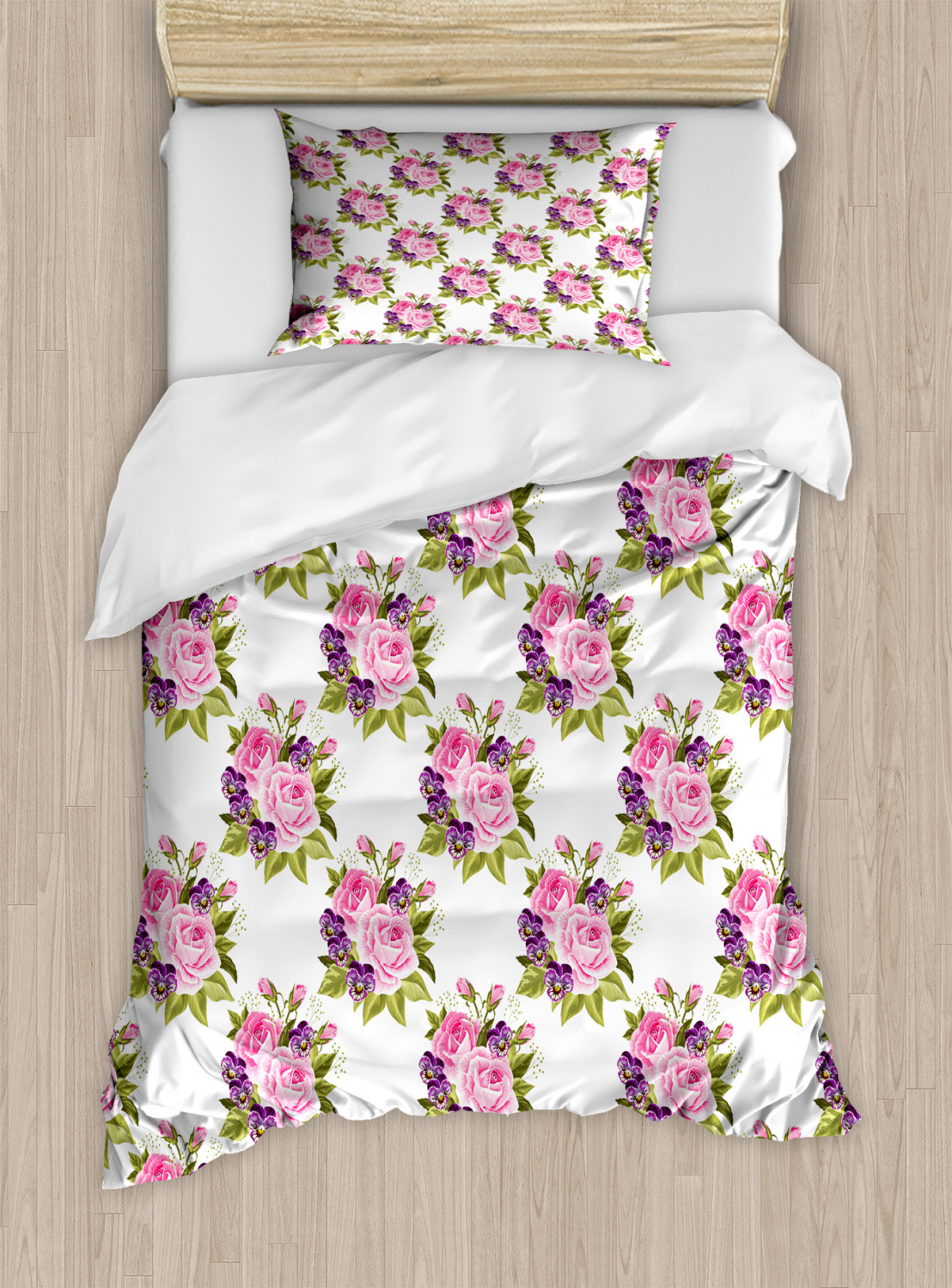 Feminine Pink Duvet Cover Set Twin Queen King Sizes with Pillow Shams Ambesonne - Picture 76 of 93