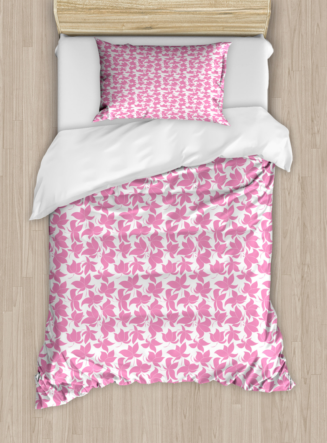 Feminine Pink Duvet Cover Set Twin Queen King Sizes with Pillow Shams Ambesonne - Picture 43 of 93
