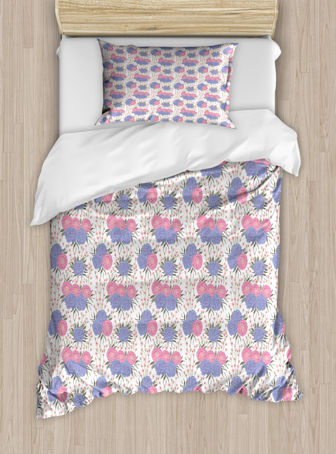 Feminine Pink Duvet Cover Set Twin Queen King Sizes with Pillow Shams Ambesonne - Picture 79 of 93