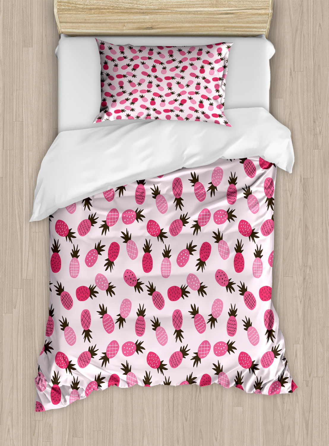 Feminine Pink Duvet Cover Set Twin Queen King Sizes with Pillow Shams Ambesonne - Picture 22 of 93