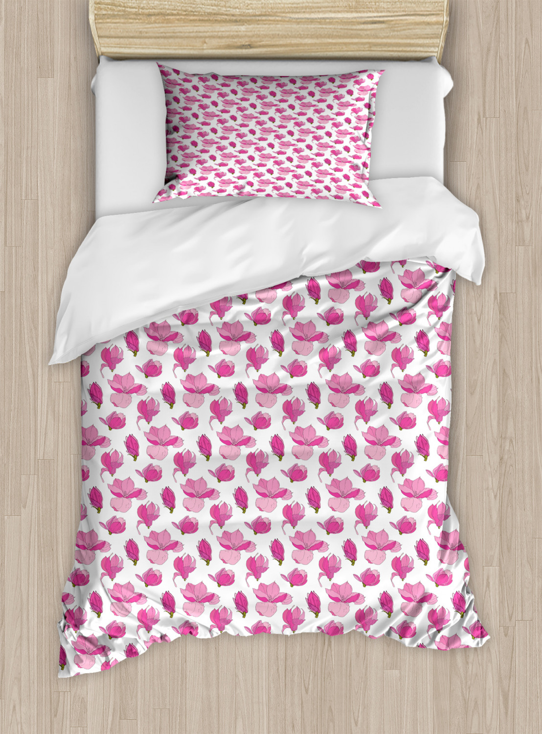 Feminine Pink Duvet Cover Set Twin Queen King Sizes with Pillow Shams Ambesonne - Picture 31 of 93