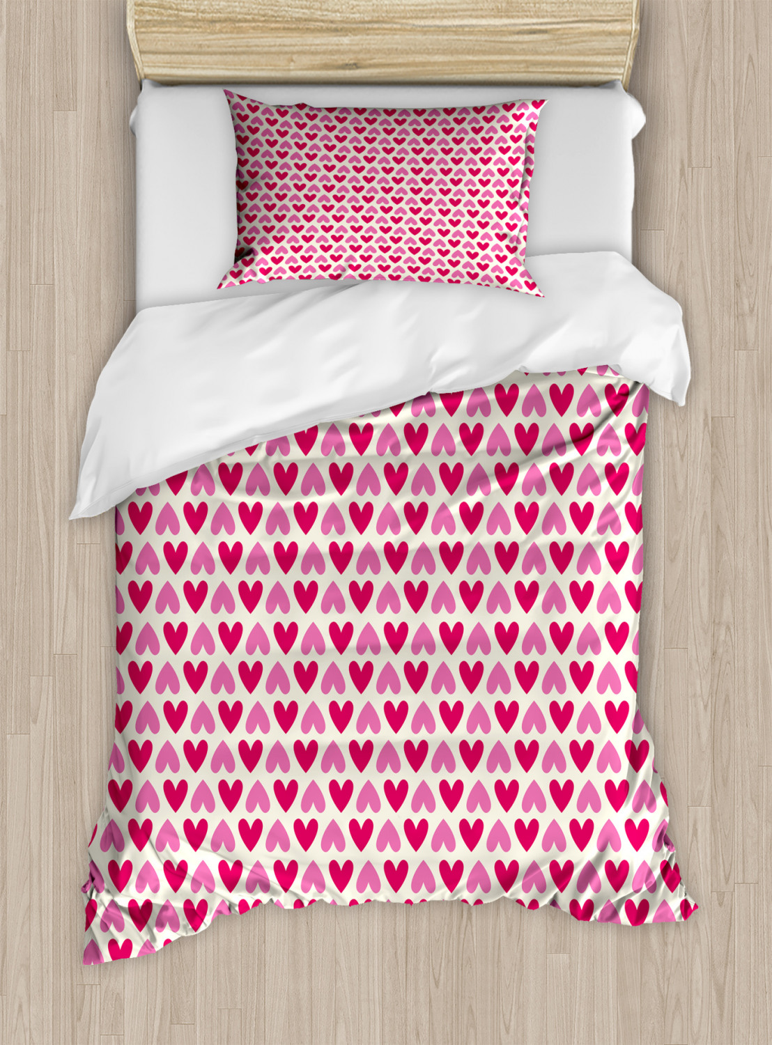 Feminine Pink Duvet Cover Set Twin Queen King Sizes with Pillow Shams Ambesonne - Picture 58 of 93