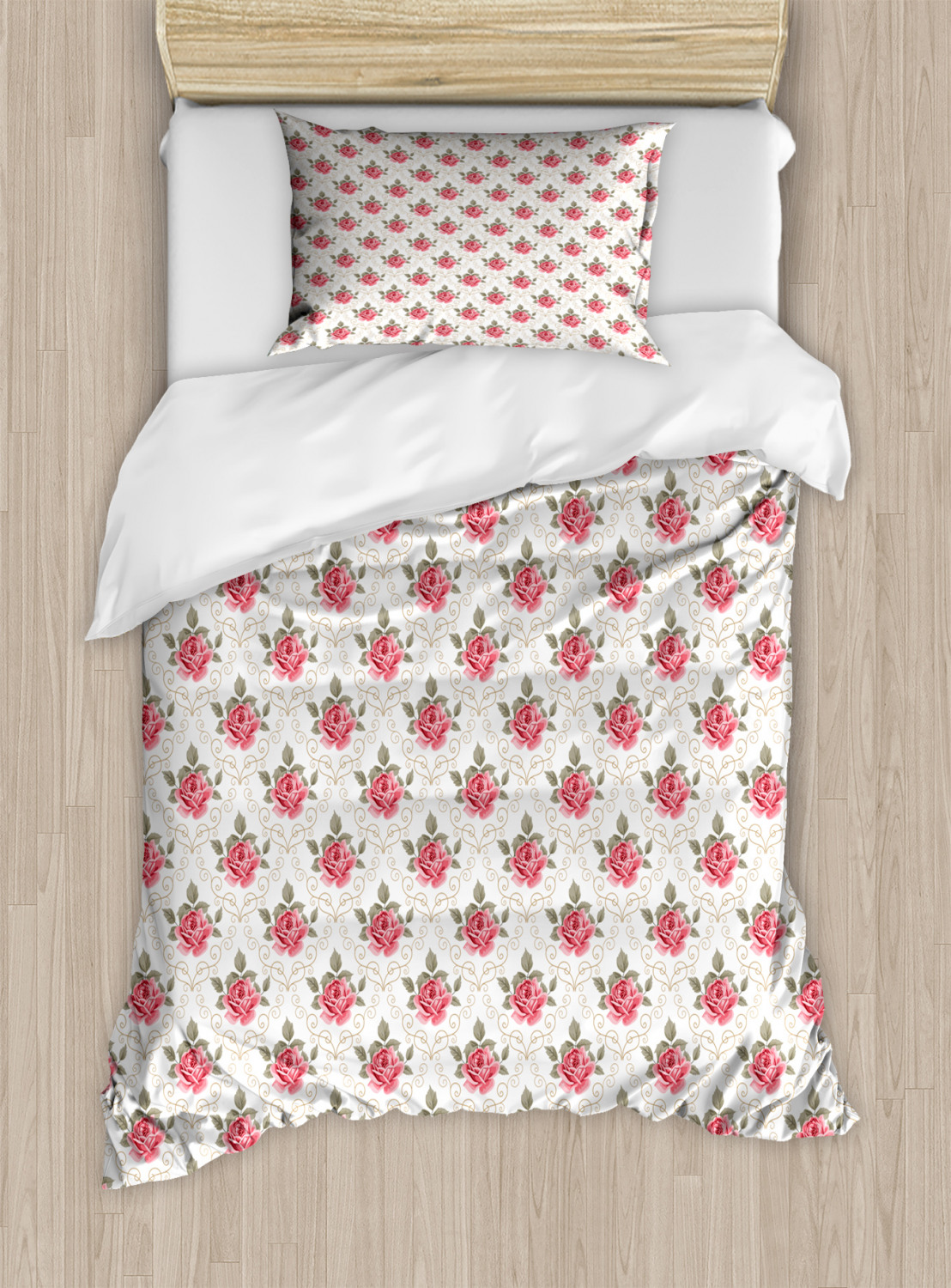 Feminine Pink Duvet Cover Set Twin Queen King Sizes with Pillow Shams Ambesonne - Picture 19 of 93