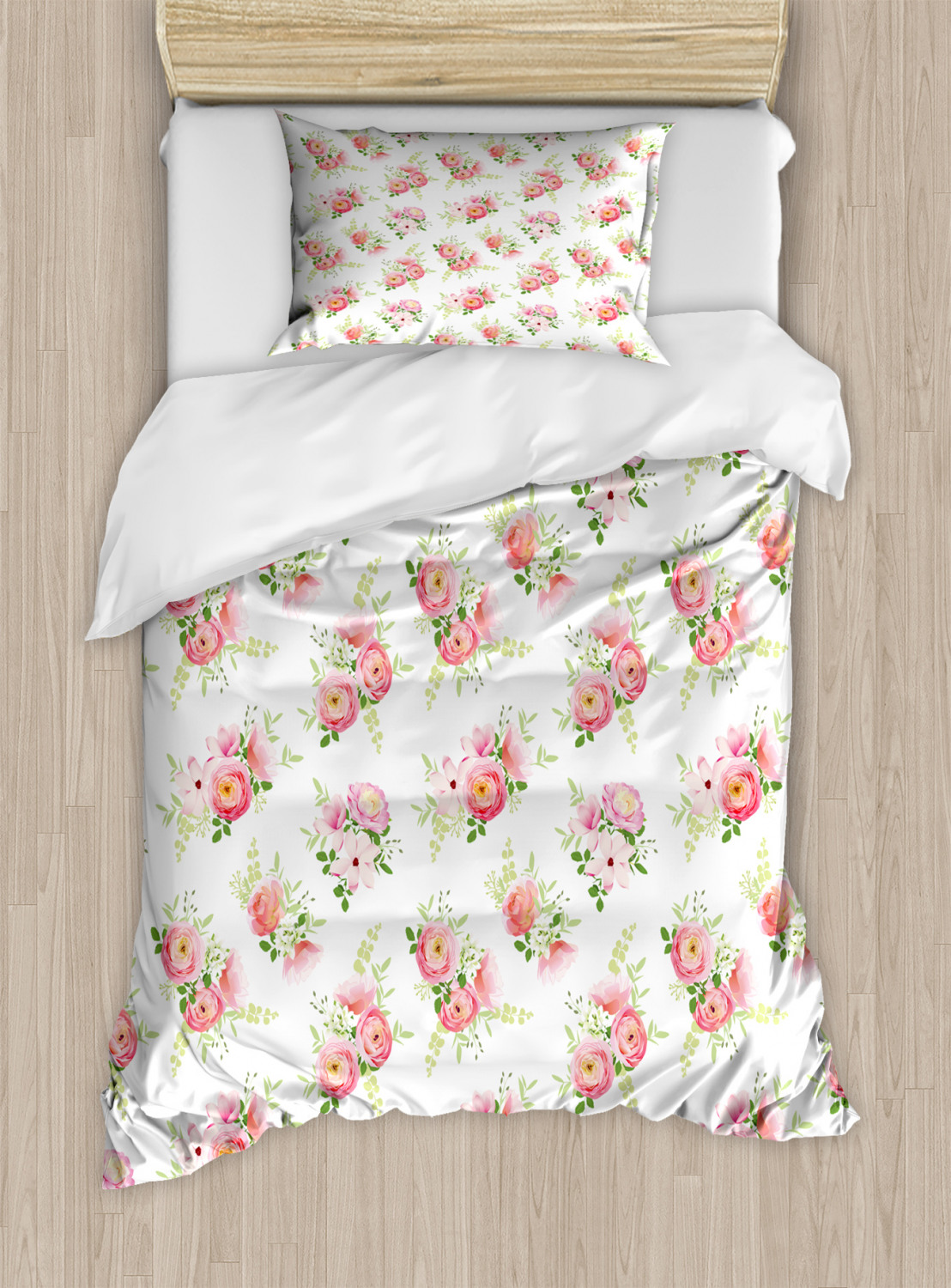 Feminine Pink Duvet Cover Set Twin Queen King Sizes with Pillow Shams Ambesonne - Picture 7 of 93