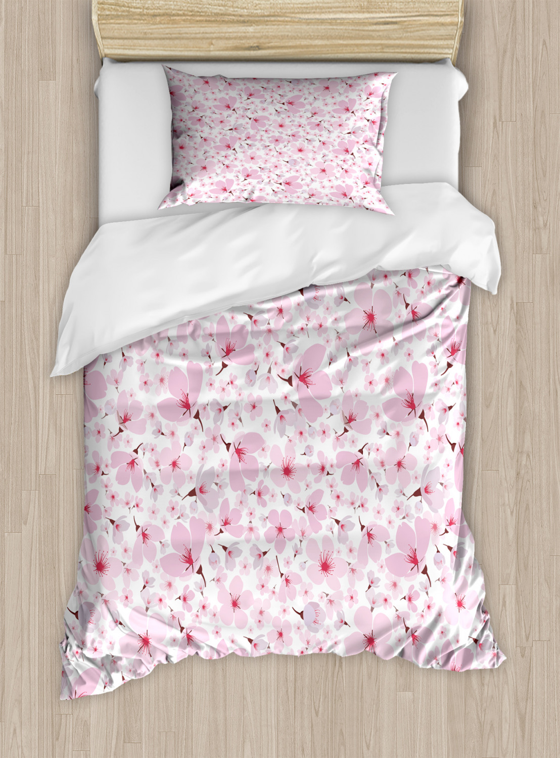 Feminine Pink Duvet Cover Set Twin Queen King Sizes with Pillow Shams Ambesonne - Picture 40 of 93