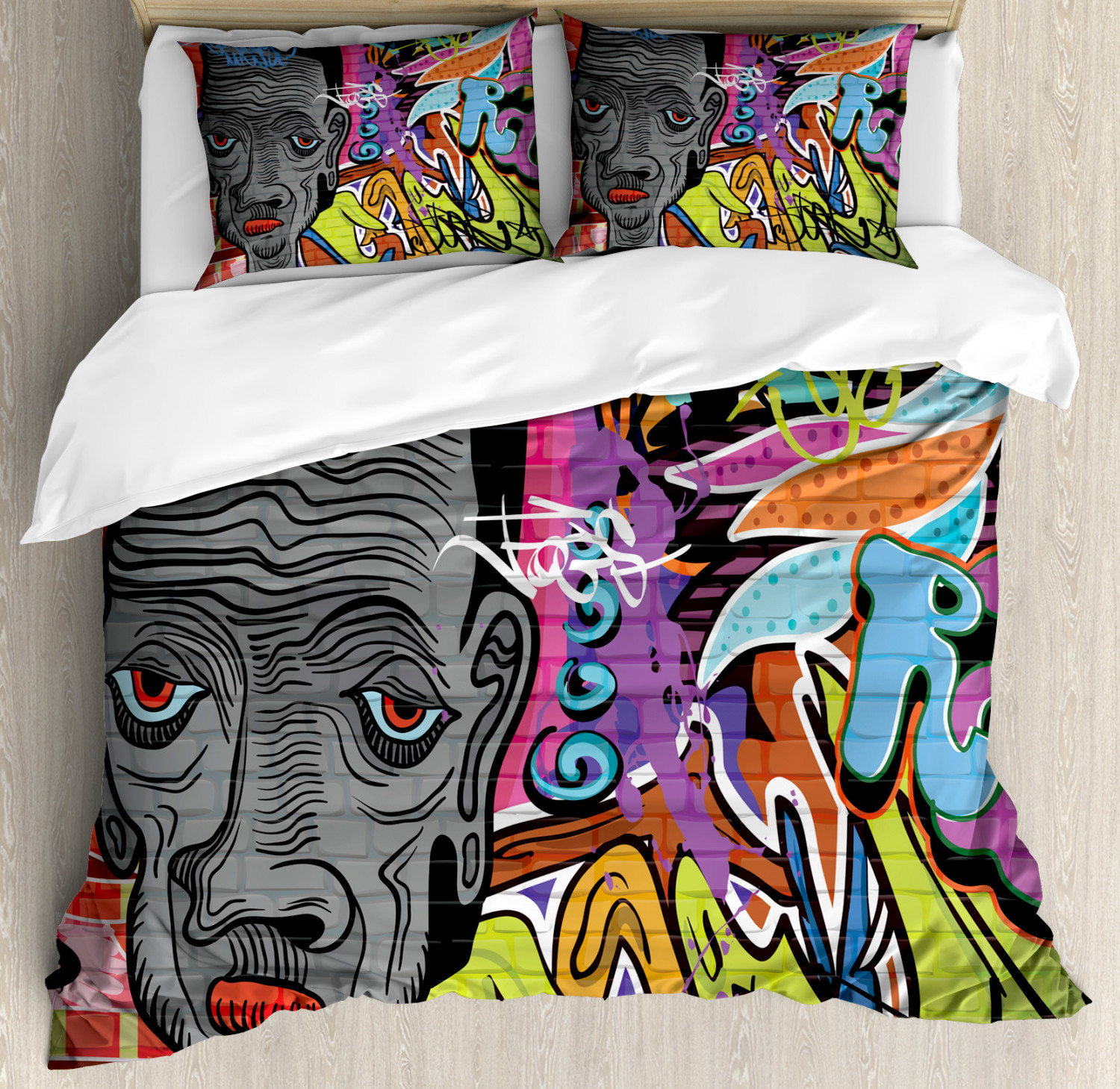Urban Graffiti Duvet Cover Set Twin Queen King Sizes with Pillow Shams Bedding eBay