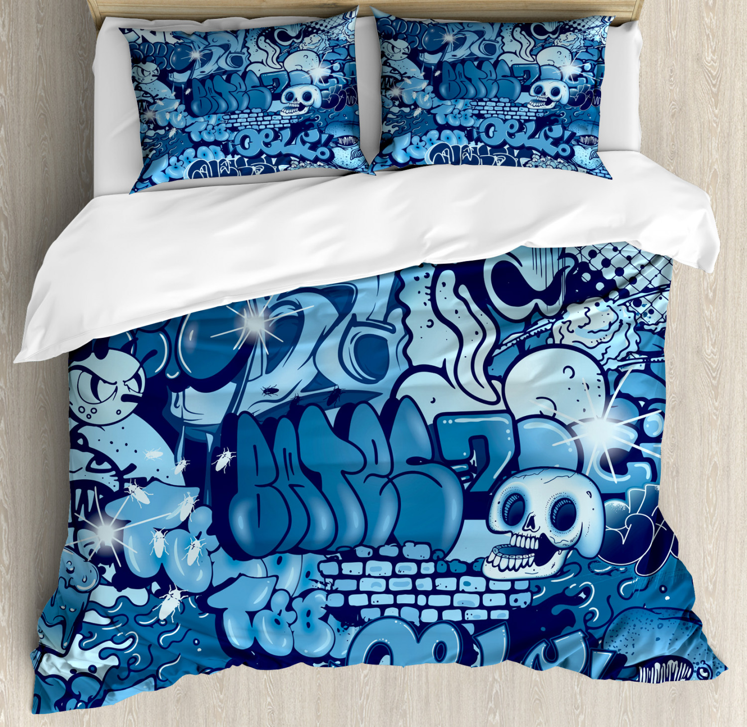 Urban Graffiti Duvet Cover Set Twin Queen King Sizes with Pillow Shams