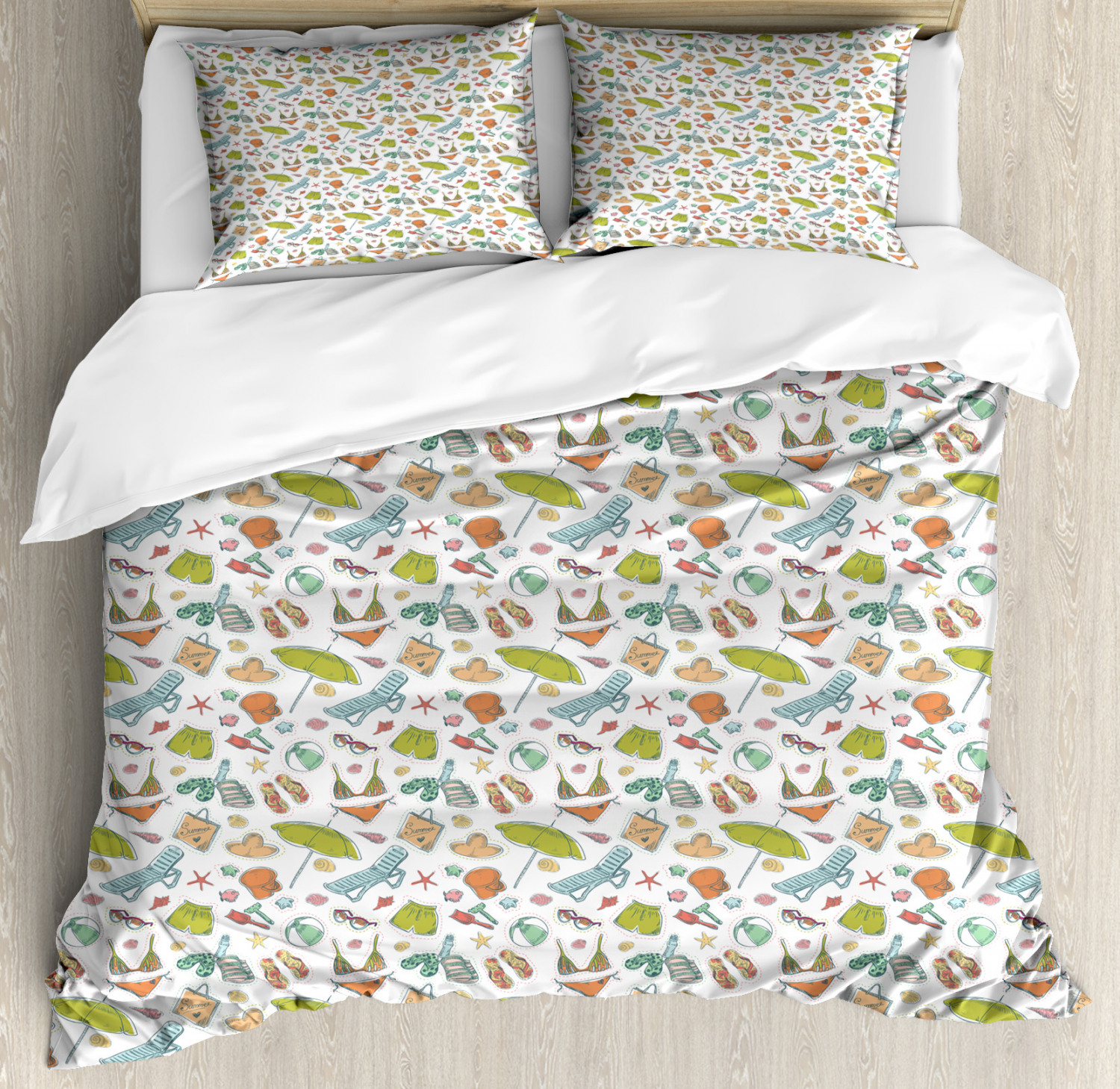 Flip Flop Duvet Cover Set Twin Queen King Sizes with Pillow Shams