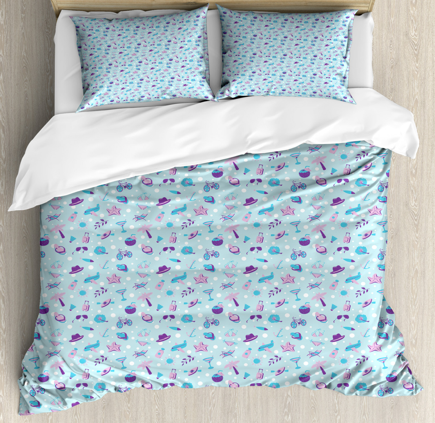 Flip Flop Duvet Cover Set Twin Queen King Sizes with Pillow Shams