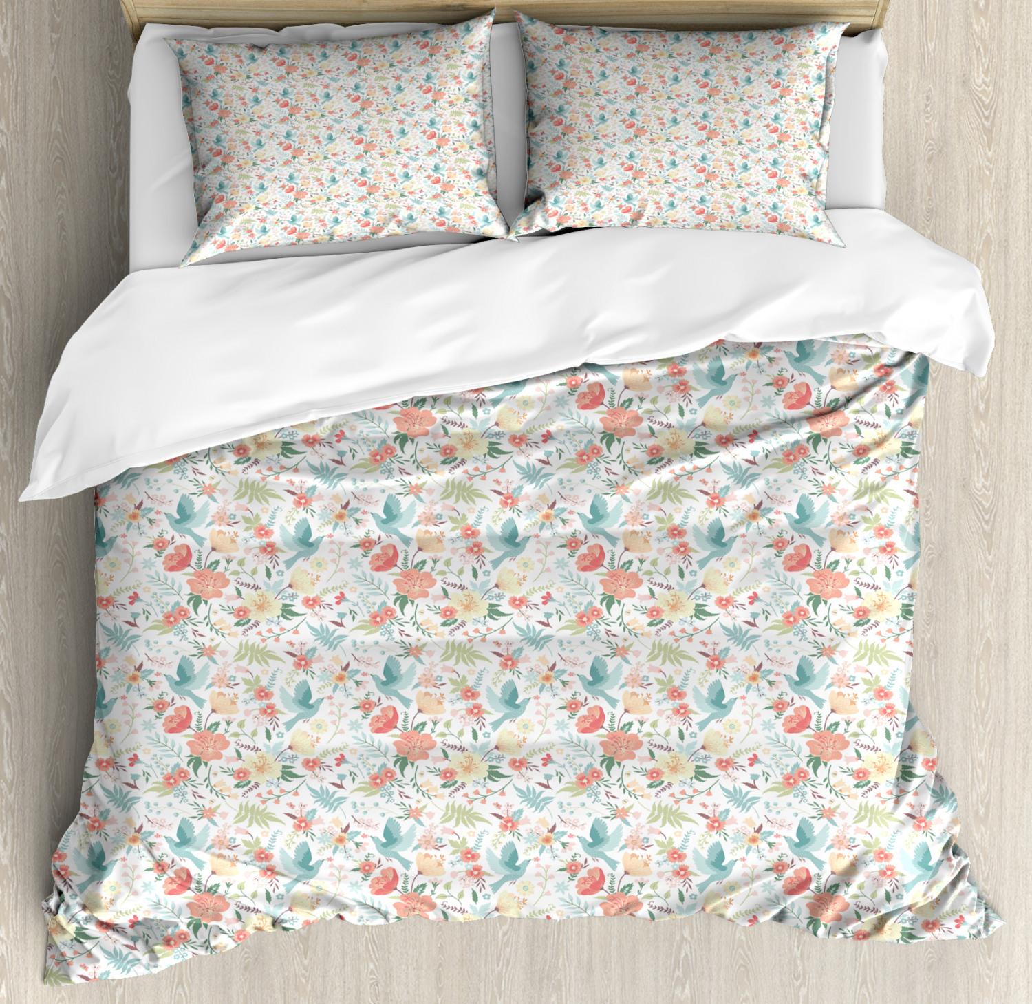 Birds Duvet Cover Set Twin Queen King Sizes with Pillow Shams Bedding