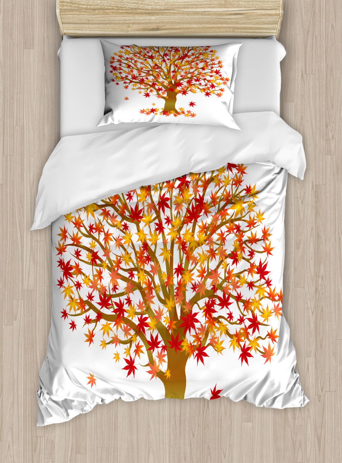Maple Tree Duvet Cover Set Twin Queen King Sizes with Pillow Shams