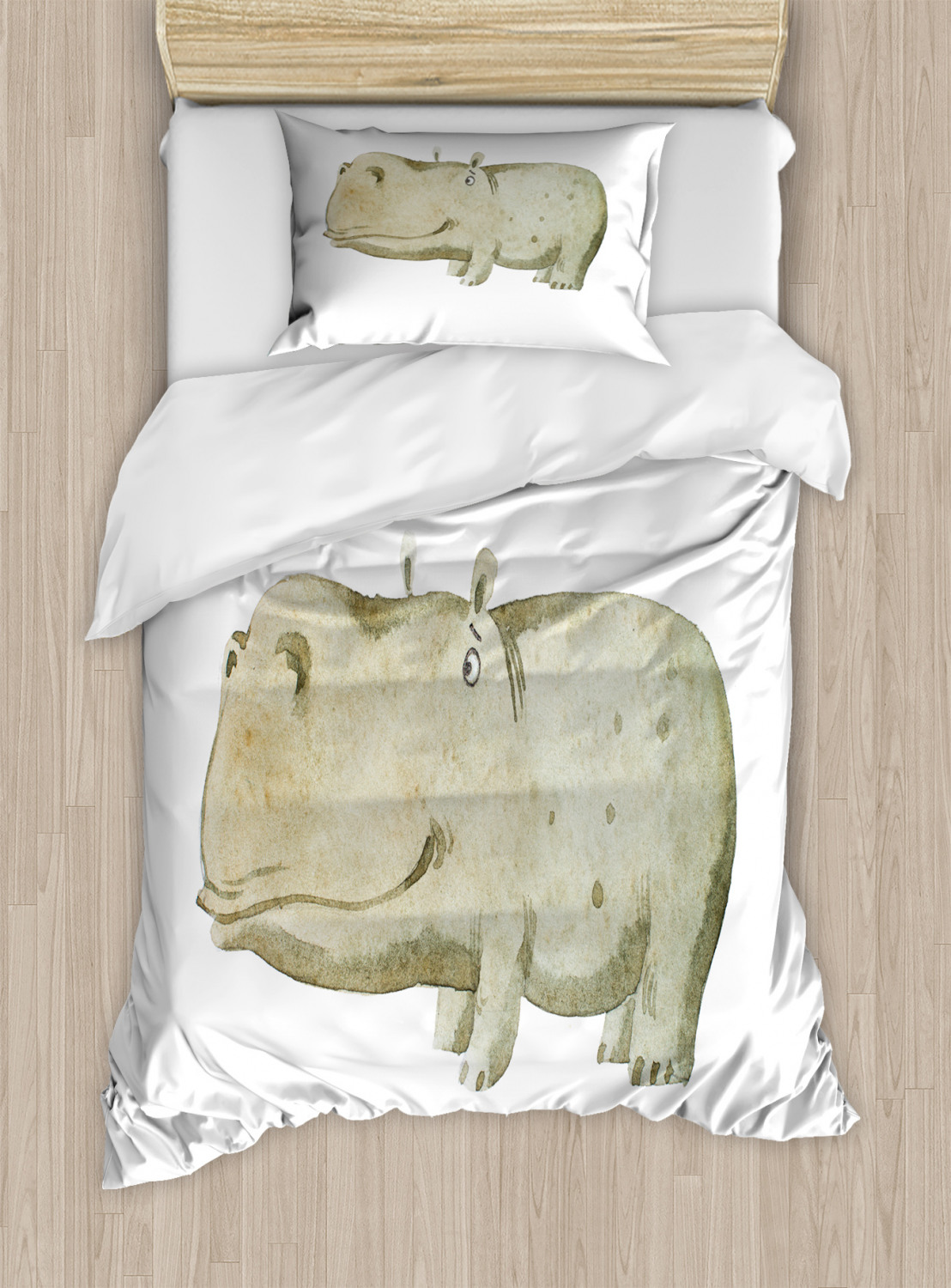 Hippo Duvet Cover Set Twin Queen King Sizes with Pillow Shams Bedding - Picture 67 of 78