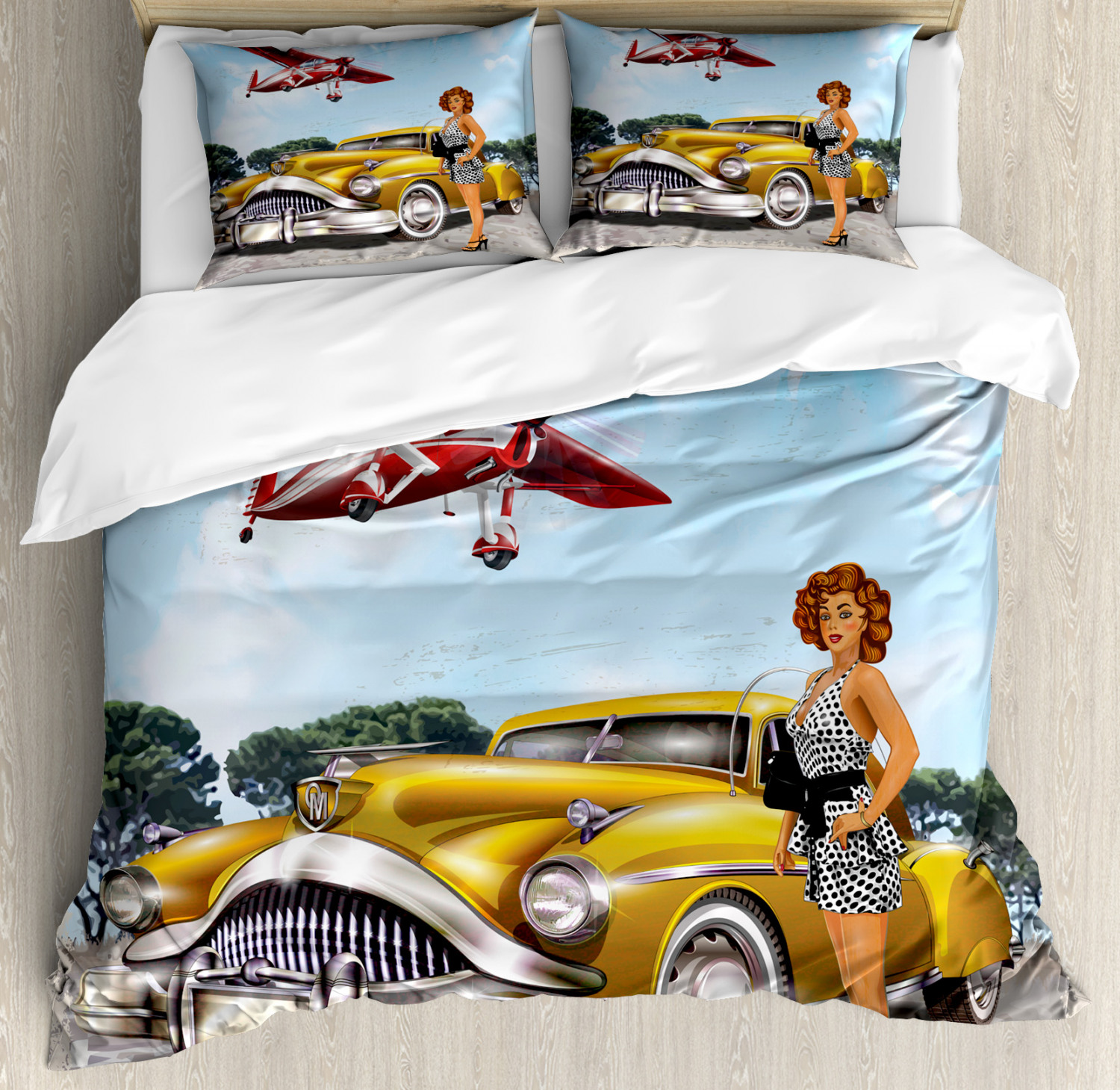 Pin up Girl Duvet Cover Set Twin Queen King Sizes with Pillow Shams ... - Nev 66970