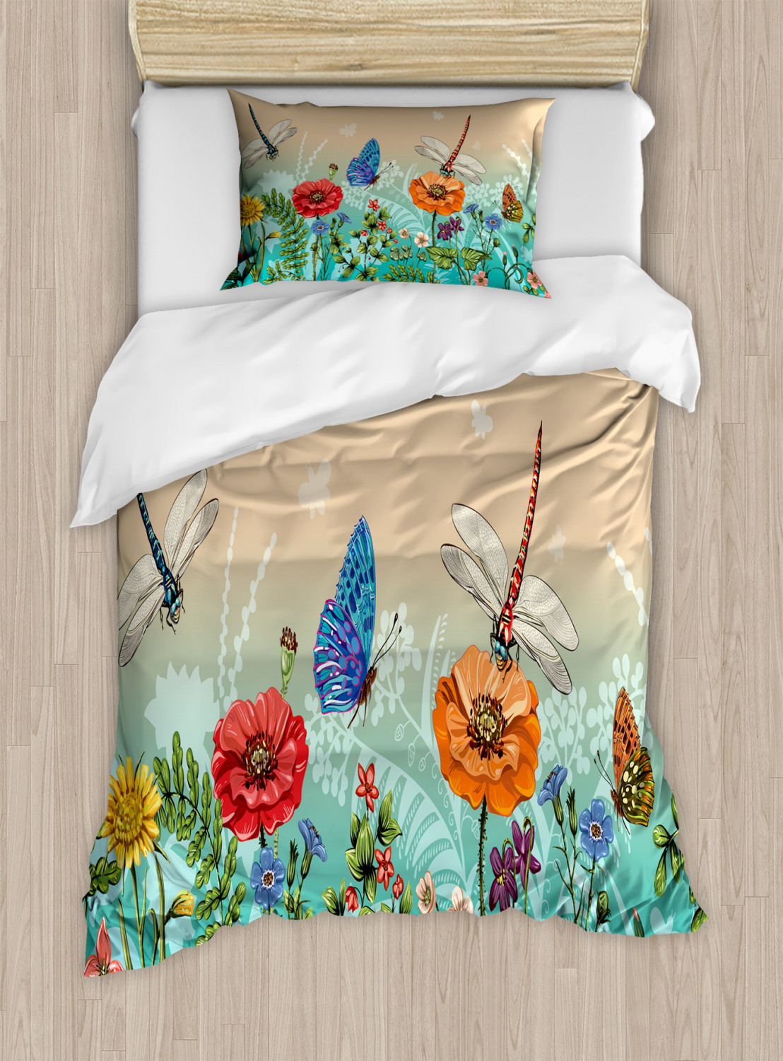 Dragonfly Duvet Cover Set Twin Queen King Sizes with Pillow Shams