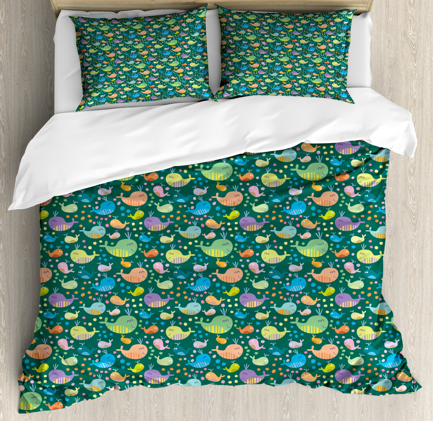 Fish Duvet Cover Set Twin Queen King Sizes with Pillow Shams Bedding