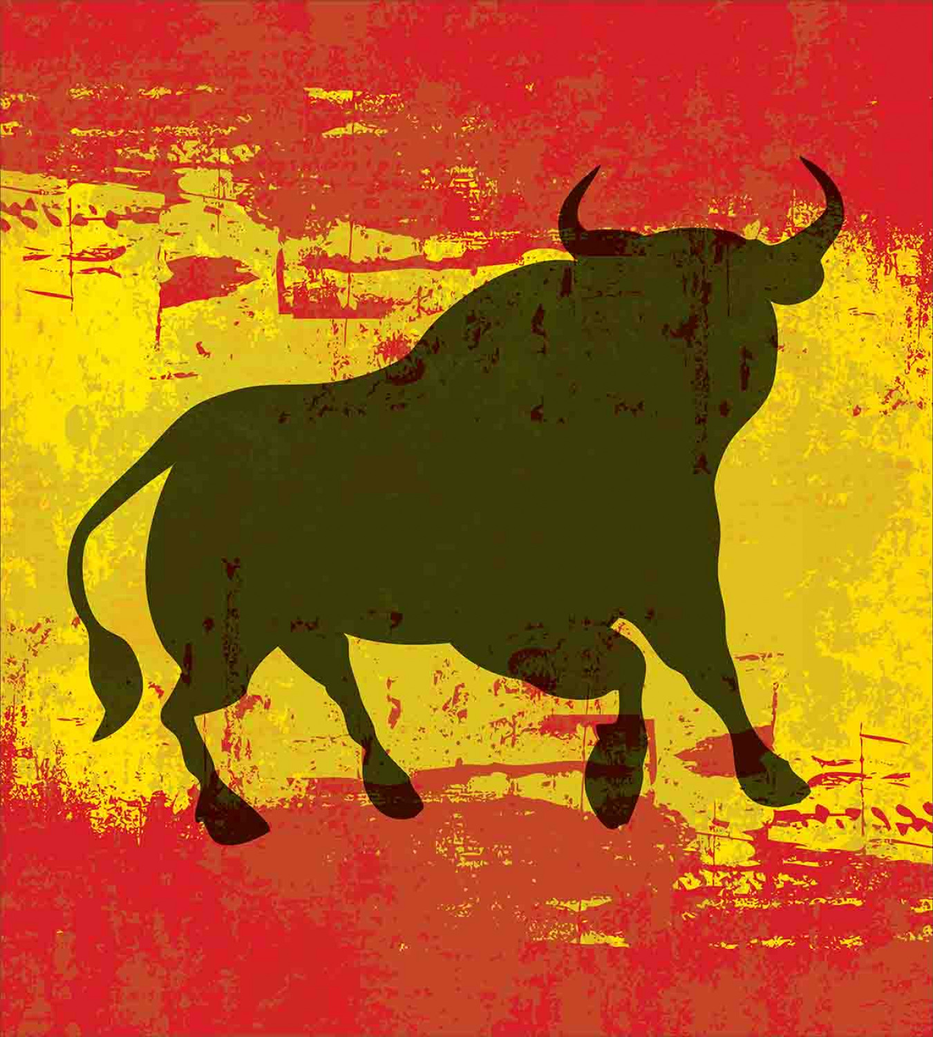 Бык коррида испанский флаг рисунок
