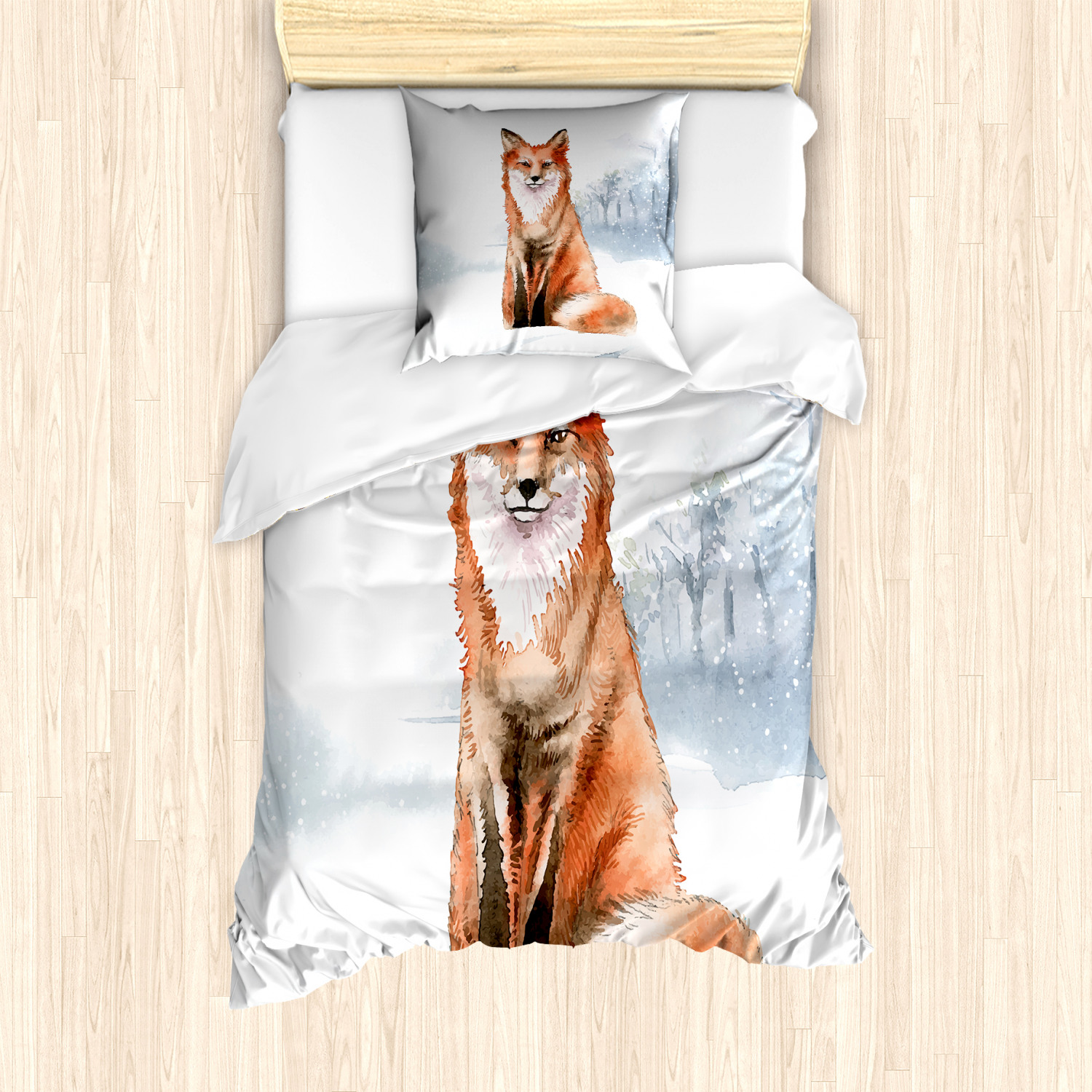 Fuchs Bettwäsche 140x200 2tlg - Waldtiere Motiv Mikrofaser