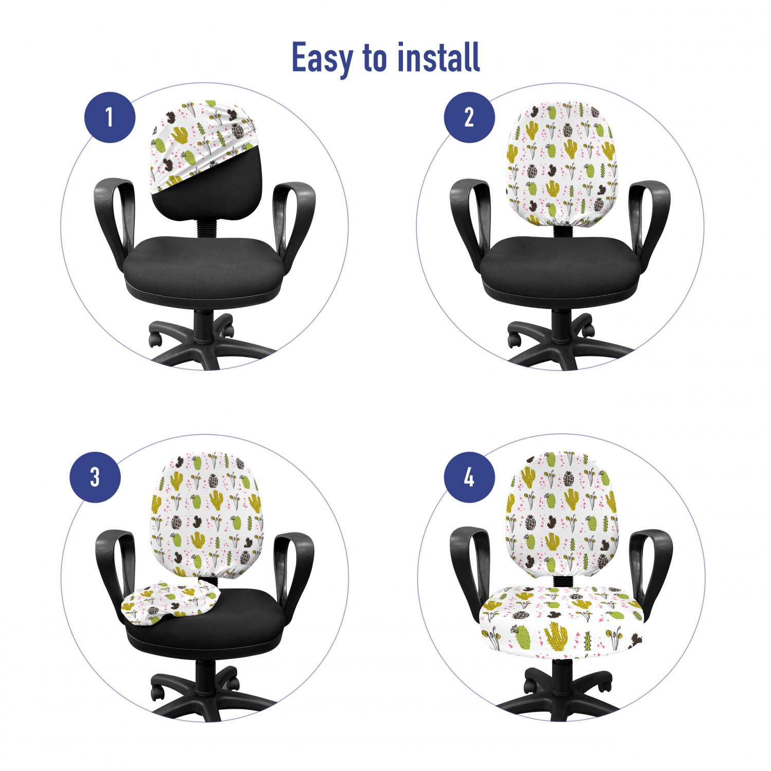 Ambesonne Cactus Office Chair Slipcover Protective Stretch Cover - Picture 19 of 244