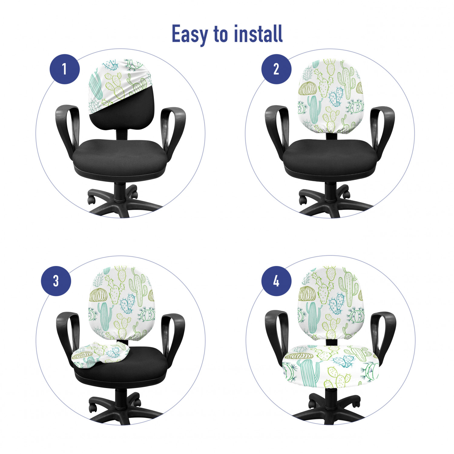 Ambesonne Cactus Office Chair Slipcover Protective Stretch Cover - Picture 31 of 244