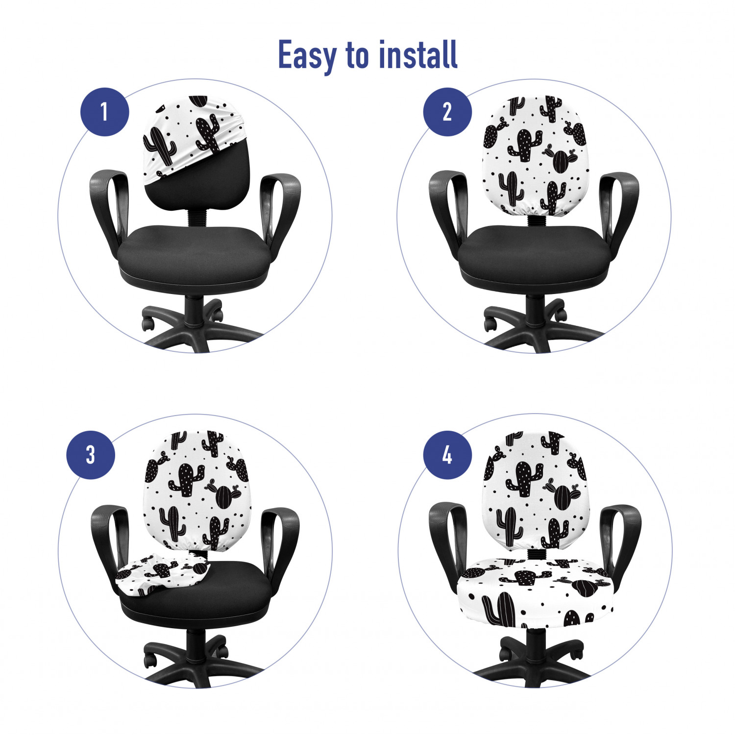 Ambesonne Cactus Office Chair Slipcover Protective Stretch Cover - Picture 159 of 244