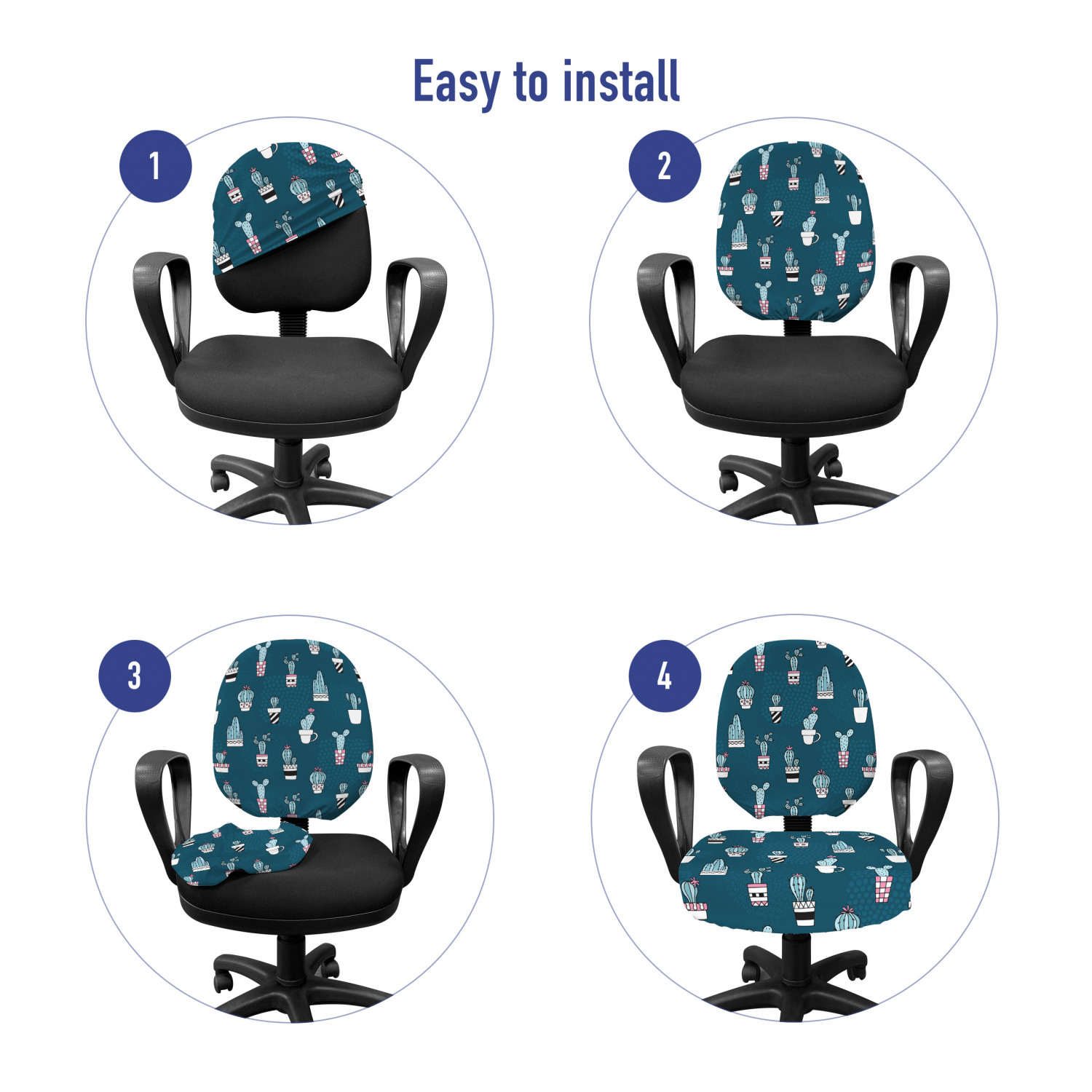 Ambesonne Cactus Office Chair Slipcover Protective Stretch Cover - Picture 111 of 244