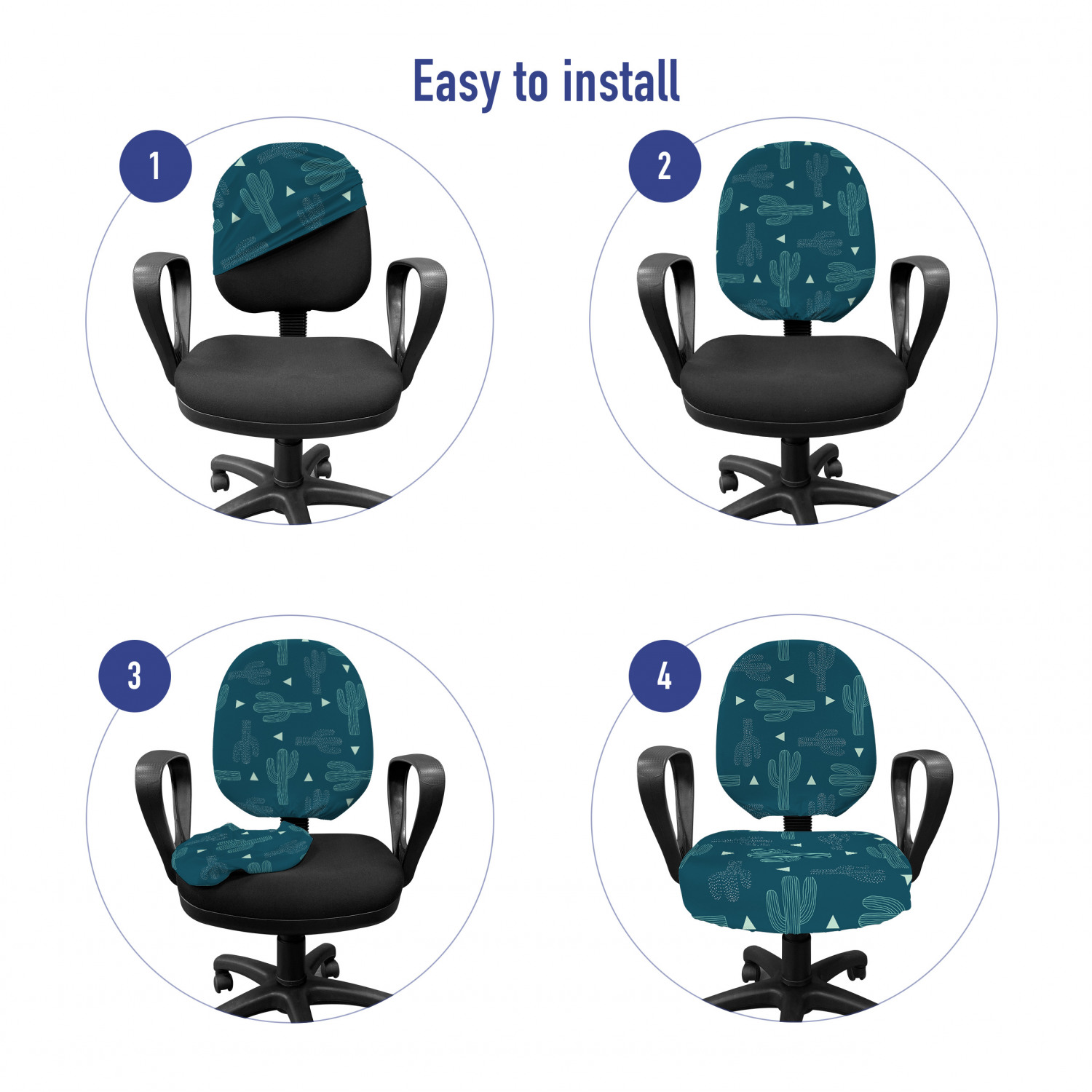 Ambesonne Cactus Office Chair Slipcover Protective Stretch Cover - Picture 155 of 244