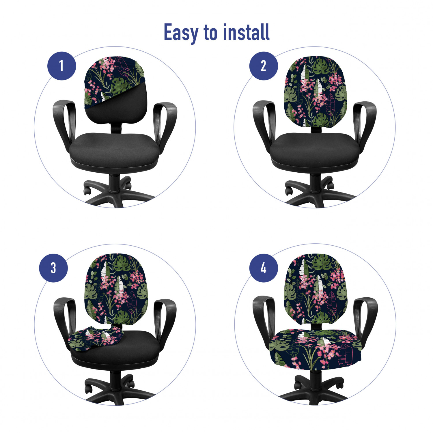 Ambesonne Botany Office Chair Slipcover Protective Stretch Cover - Picture 155 of 184