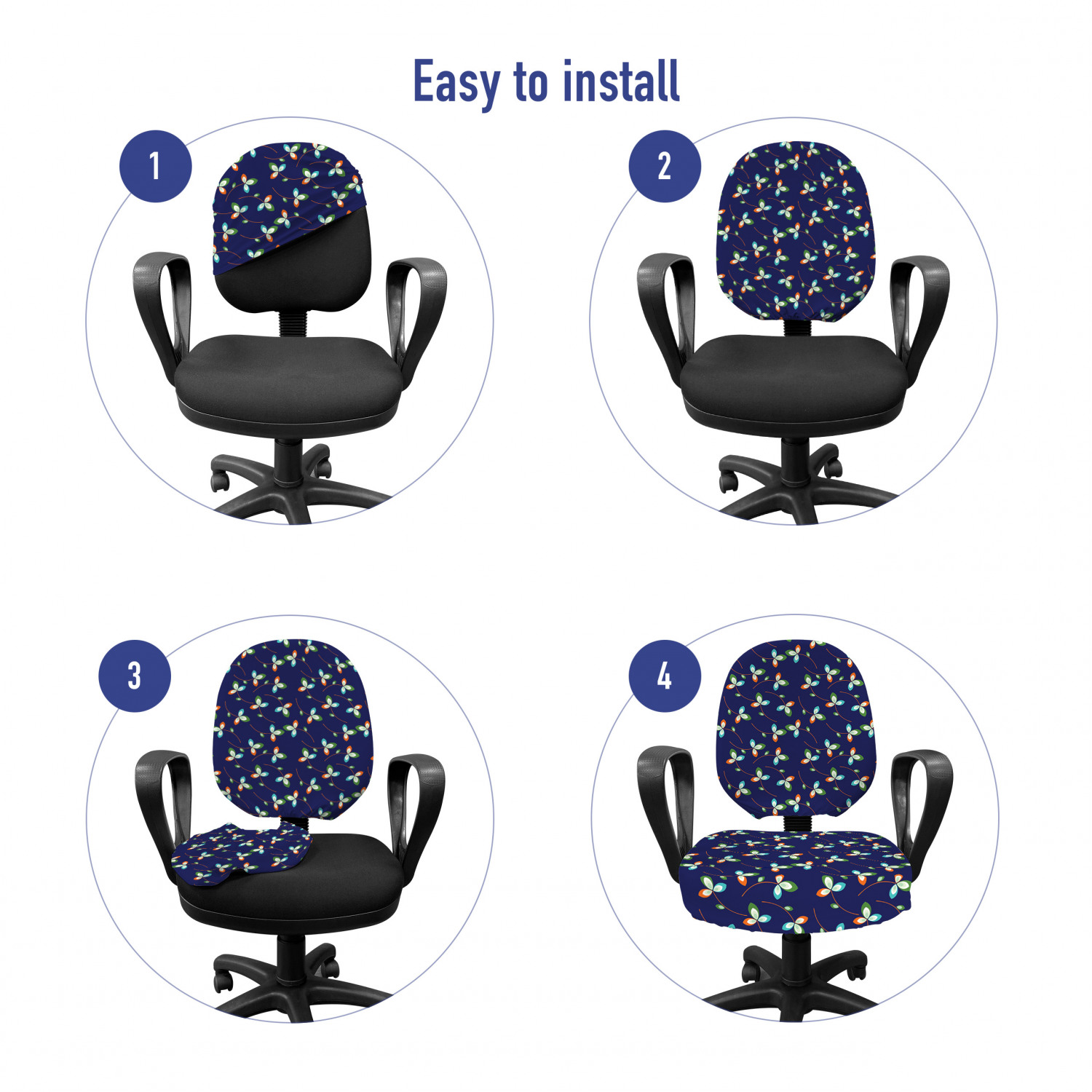 Ambesonne Botany Office Chair Slipcover Protective Stretch Cover - Picture 151 of 184