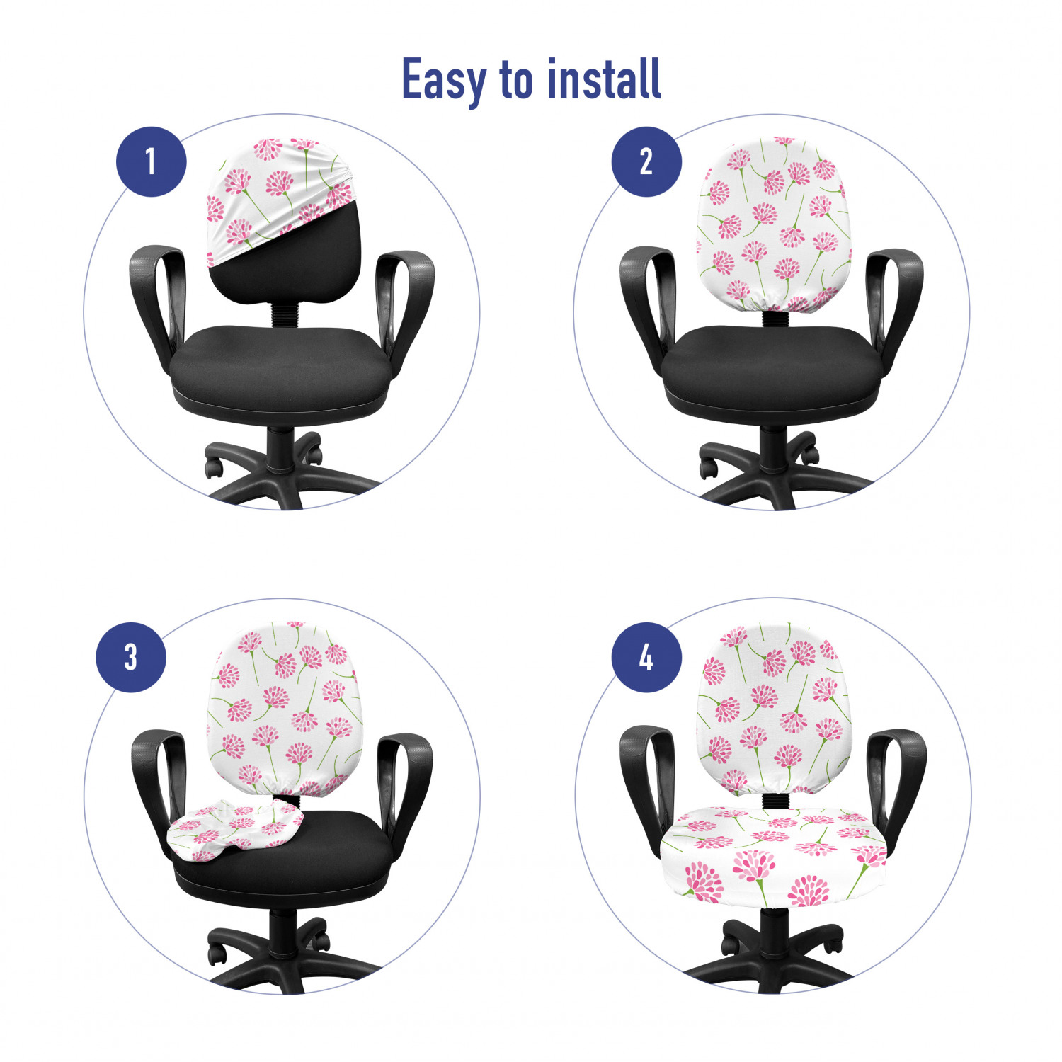 Ambesonne Botany Office Chair Slipcover Protective Stretch Cover - Picture 83 of 184