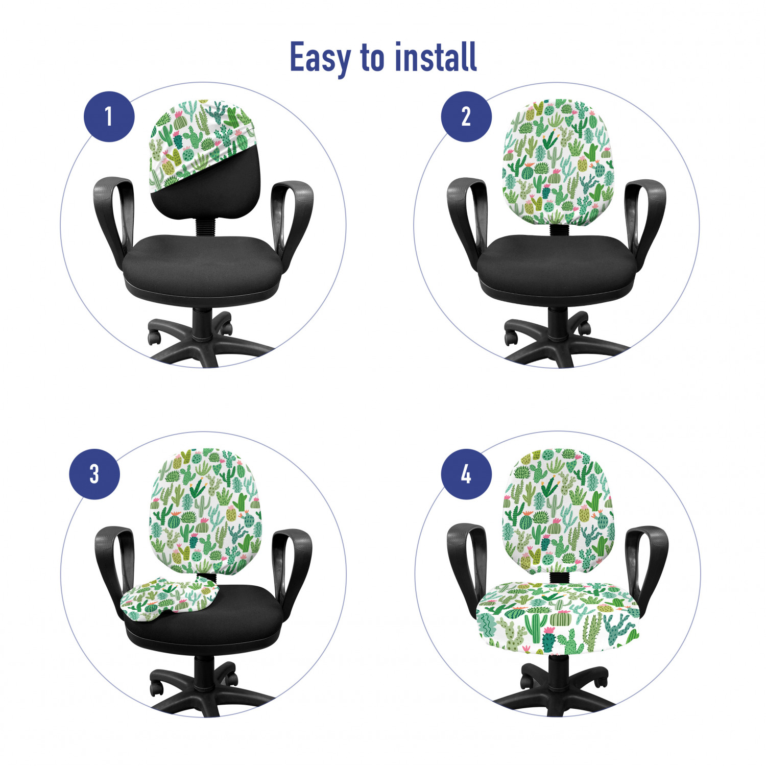 Ambesonne Cactus Office Chair Slipcover Protective Stretch Cover - Picture 151 of 244