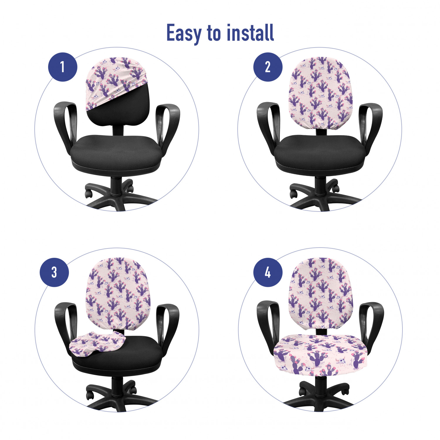 Ambesonne Cactus Office Chair Slipcover Protective Stretch Cover - Picture 71 of 244