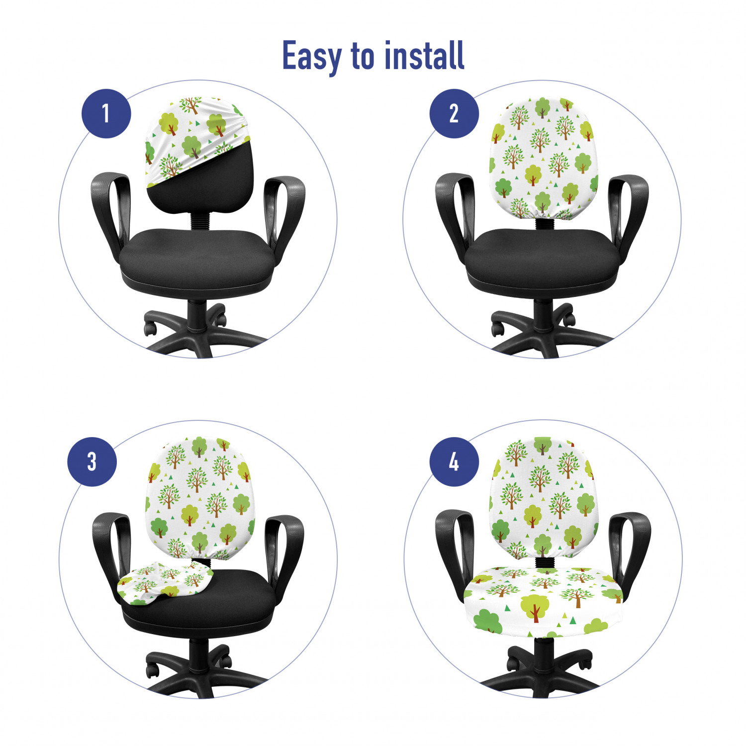 Ambesonne Botany Office Chair Slipcover Protective Stretch Cover - Picture 175 of 184