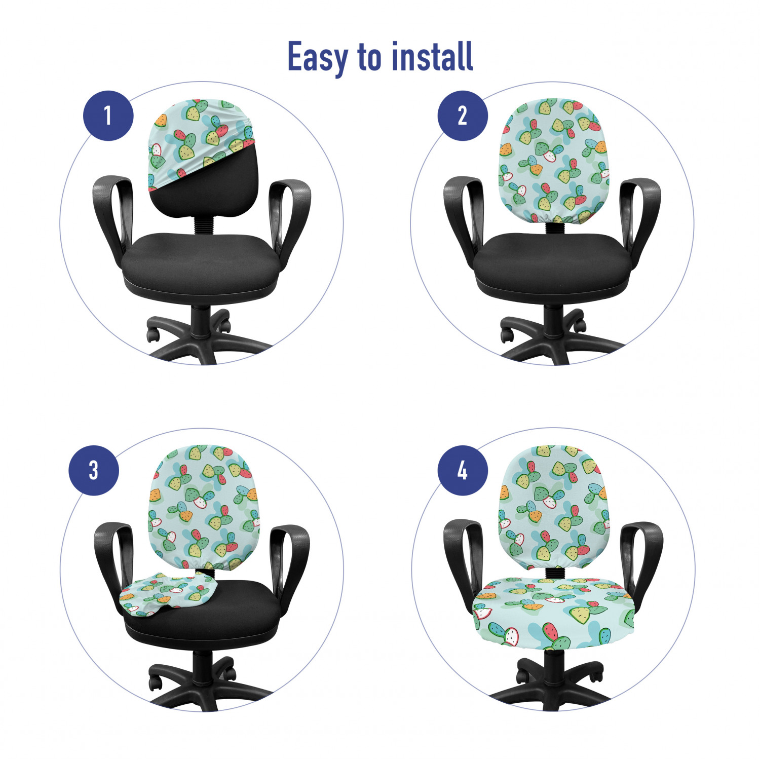 Ambesonne Botany Office Chair Slipcover Protective Stretch Cover - Picture 43 of 184