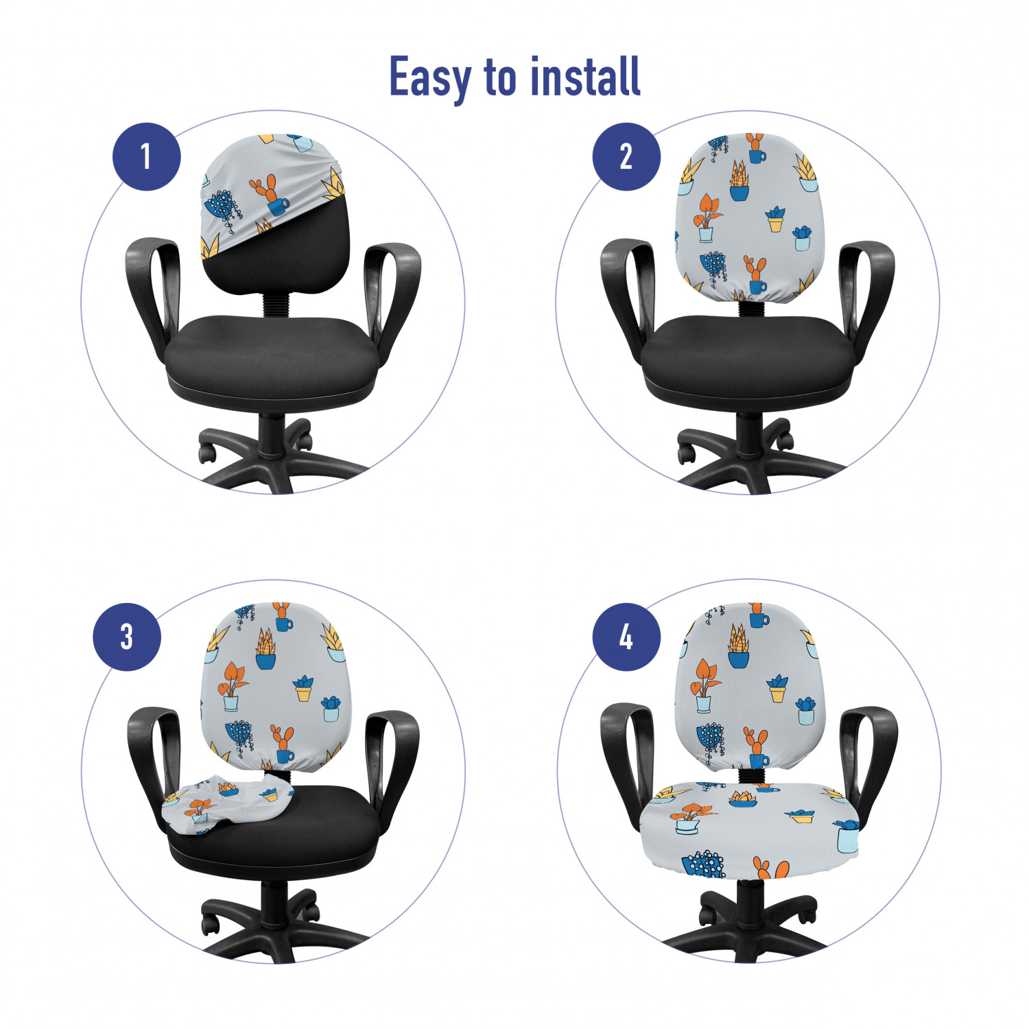 Ambesonne Botany Office Chair Slipcover Protective Stretch Cover - Picture 47 of 184
