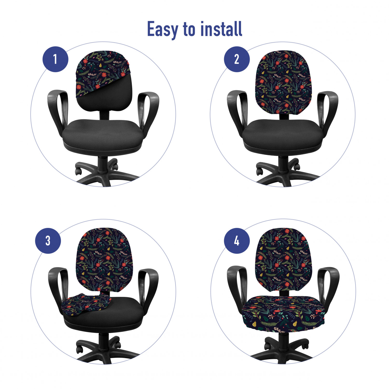 Ambesonne Botany Office Chair Slipcover Protective Stretch Cover - Picture 39 of 184