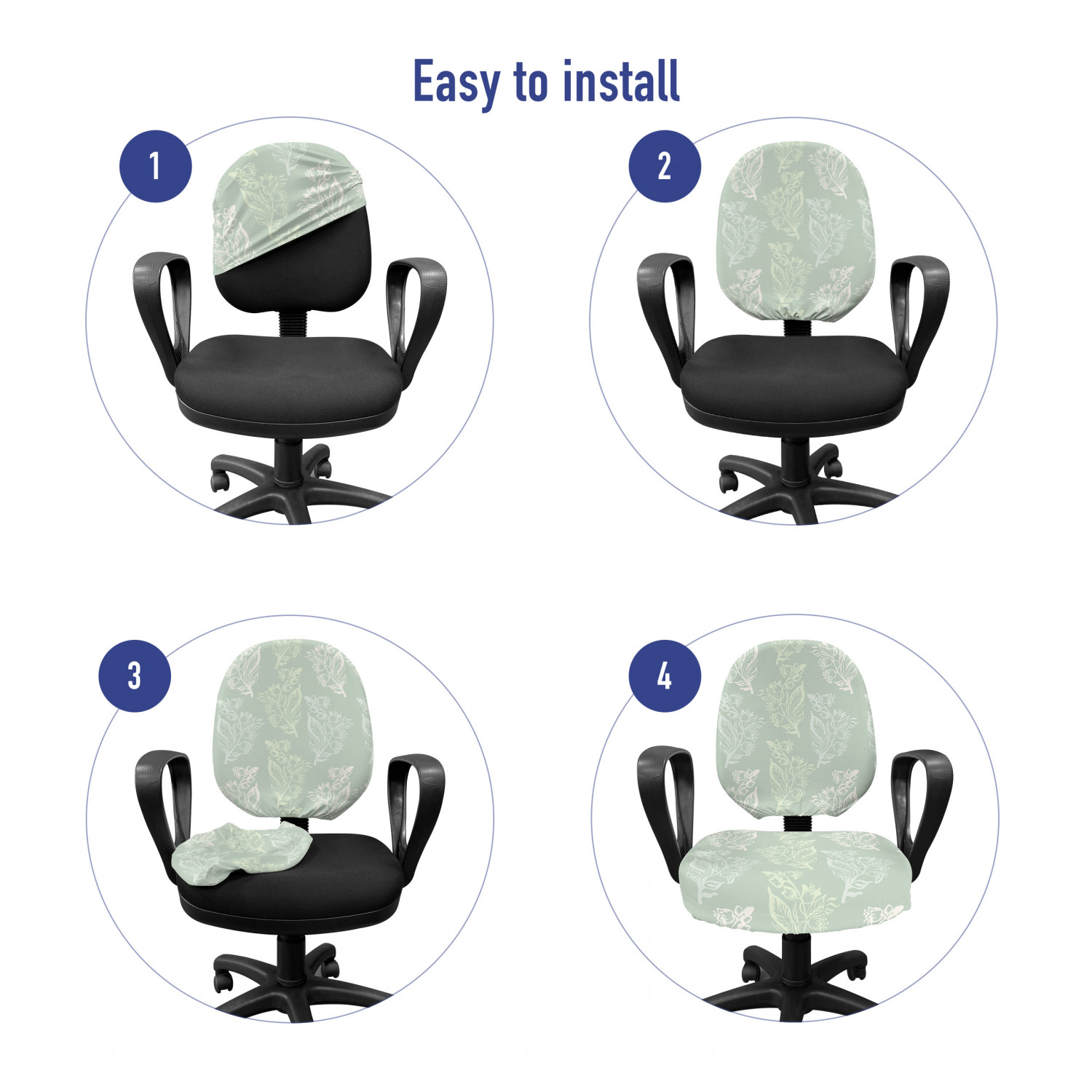Ambesonne Botany Office Chair Slipcover Protective Stretch Cover - Picture 55 of 184