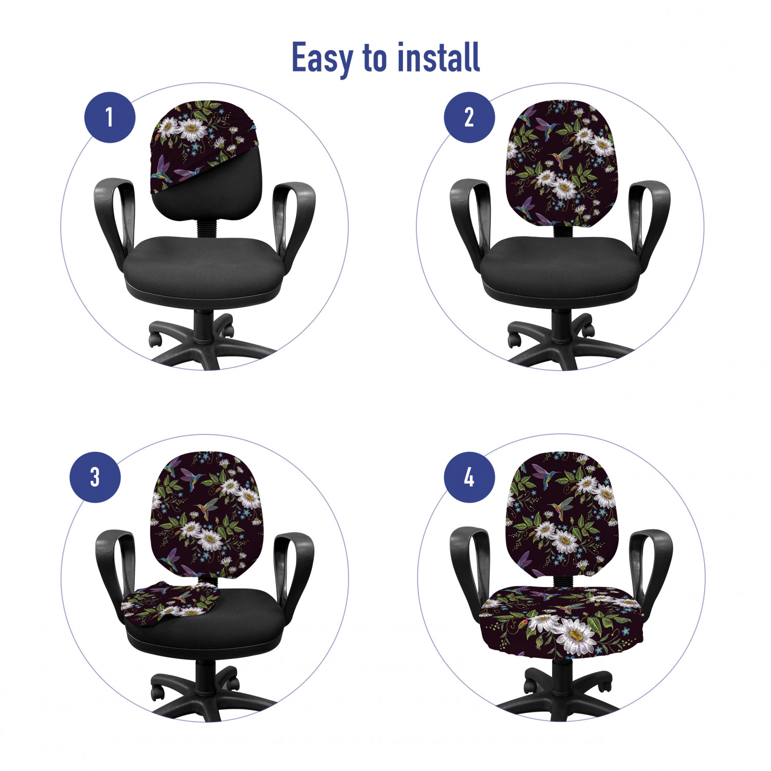 Ambesonne Botany Office Chair Slipcover Protective Stretch Cover - Picture 15 of 184