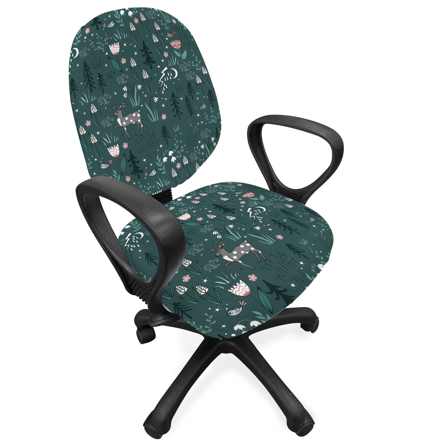 Ambesonne Botany Office Chair Slipcover Protective Stretch Cover - Picture 181 of 184