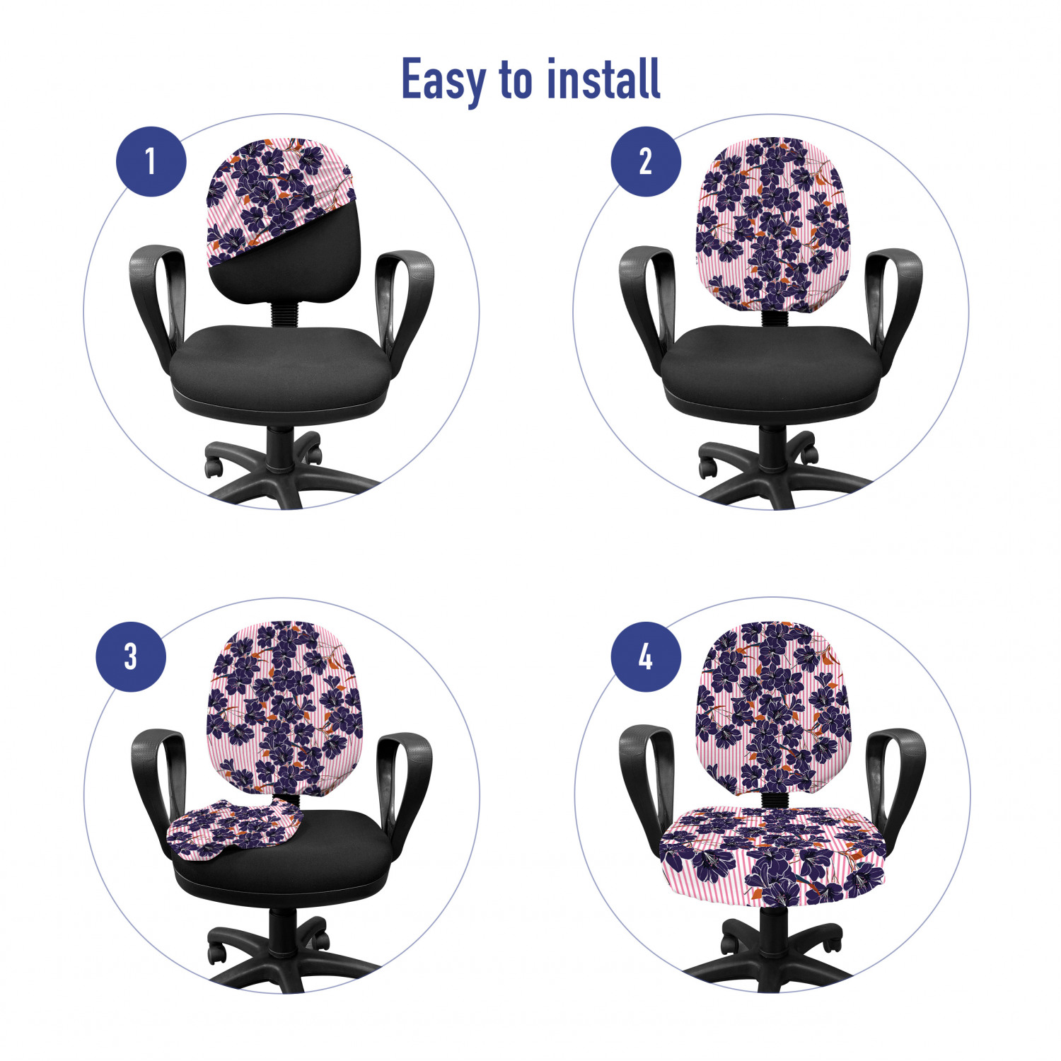 Ambesonne Botany Office Chair Slipcover Protective Stretch Cover - Picture 23 of 184
